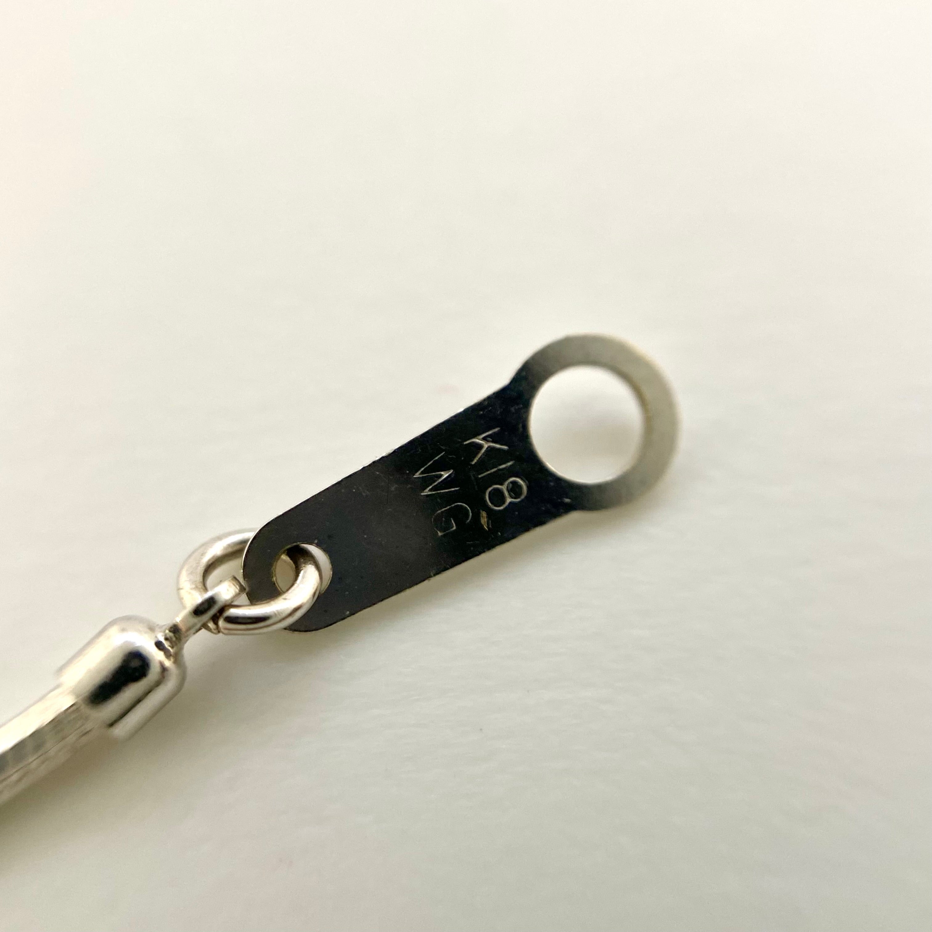 ノンブランド_750 K18WG_R1.40ct FD0.35ct_ミステリーセッティング_ペンダント ネックレス10.7g_中古品