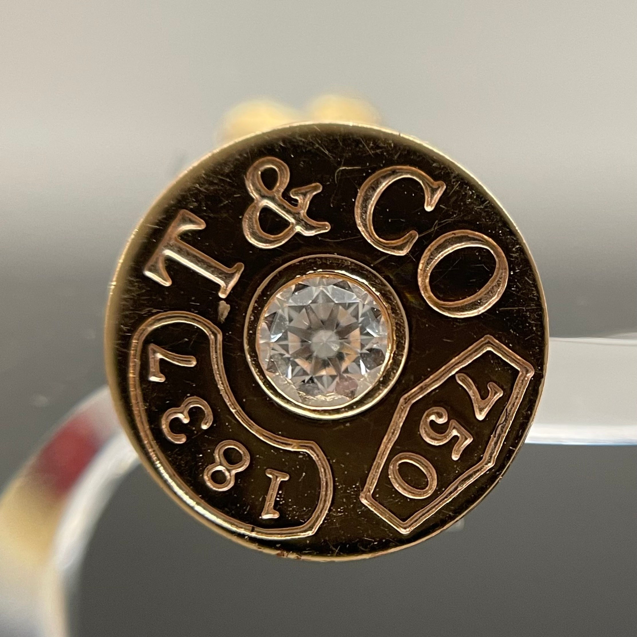 TIFFANY &Co _(ティファニー)_K18PG ダイヤ付き_1837サークルピアス_中古品