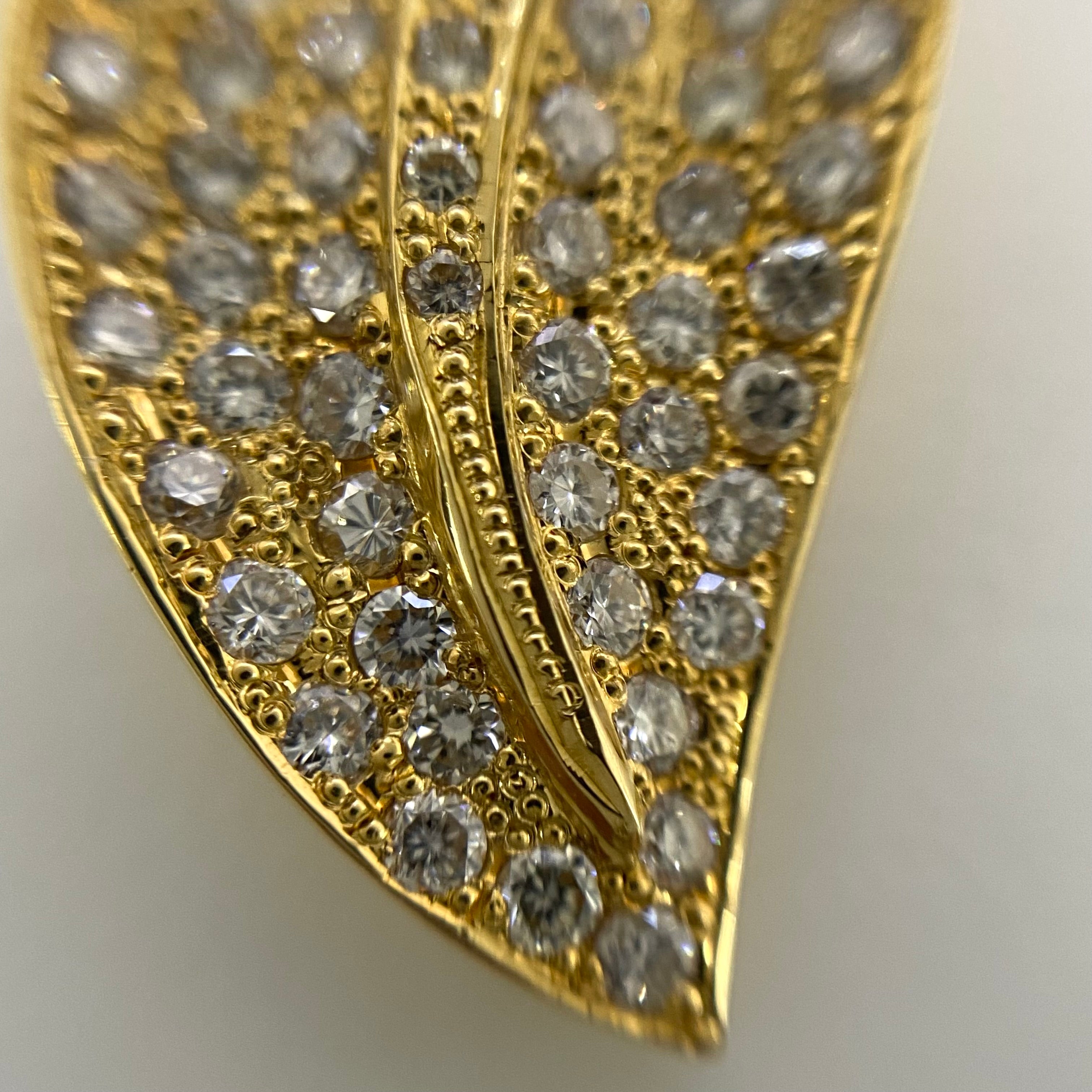 ノンブランド_K18 FD1.2ct_リーフモチーフ_ネックレス 12.7g_中古品