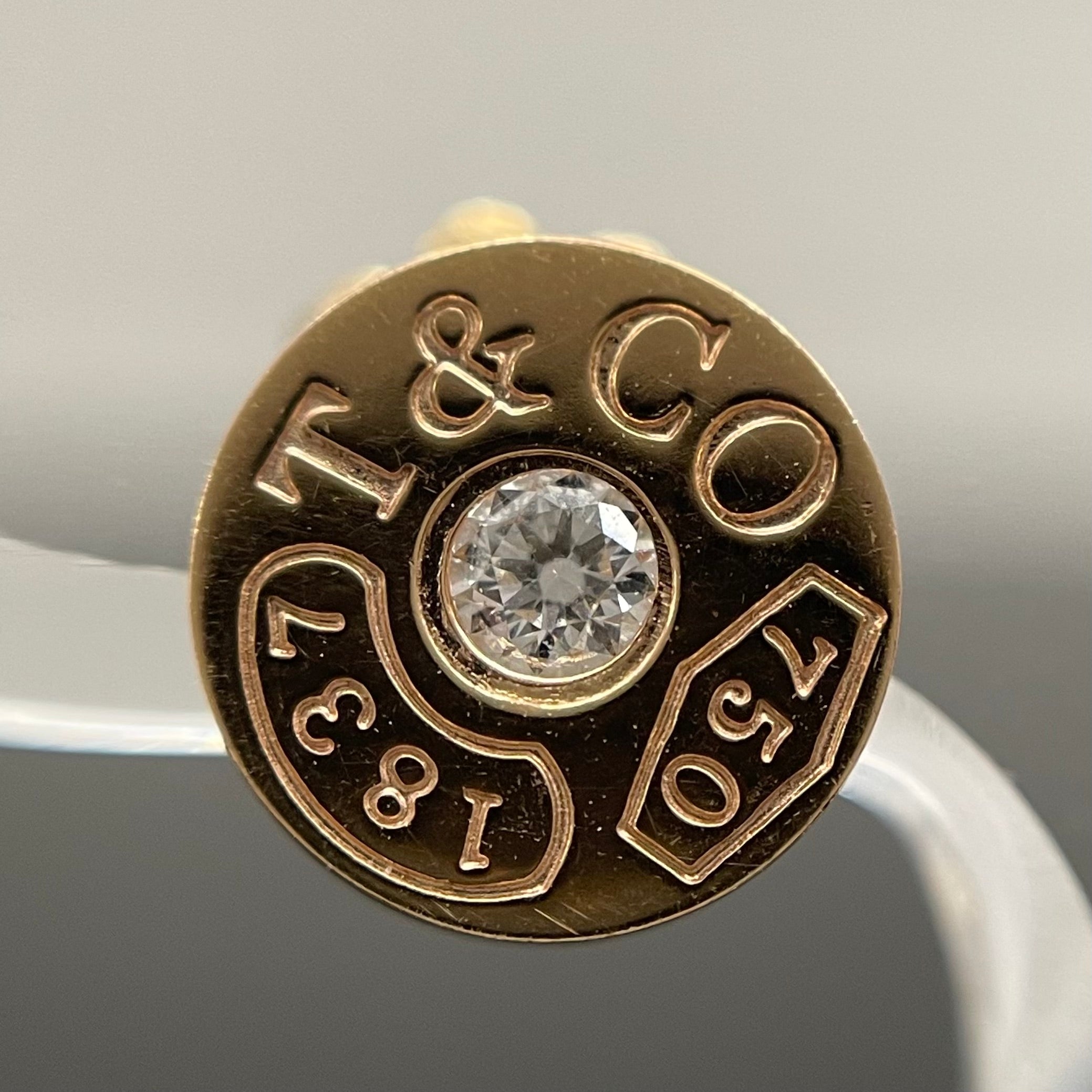 TIFFANY &Co _(ティファニー)_K18PG ダイヤ付き_1837サークルピアス_中古品