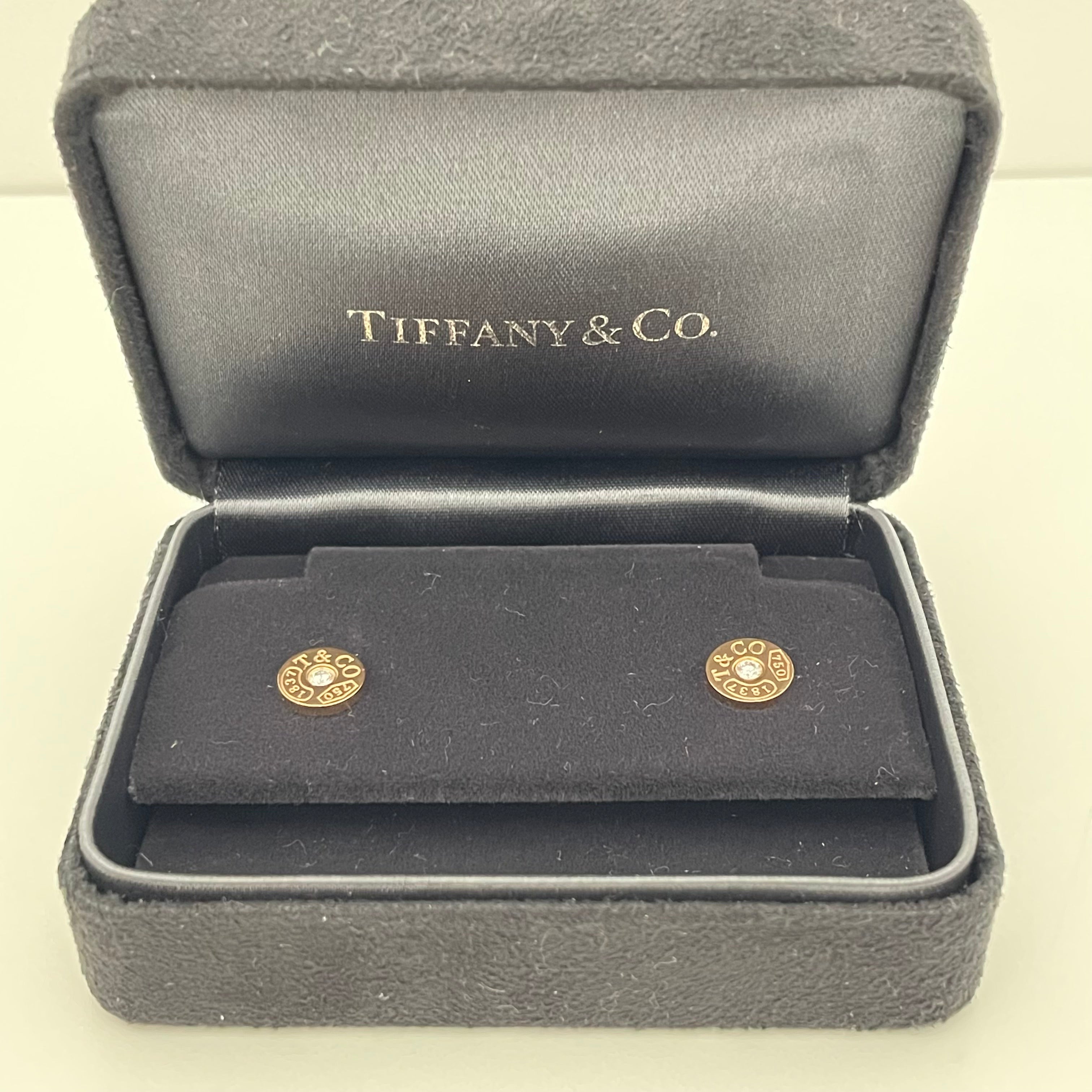 TIFFANY &Co _(ティファニー)_K18PG ダイヤ付き_1837サークルピアス_中古品