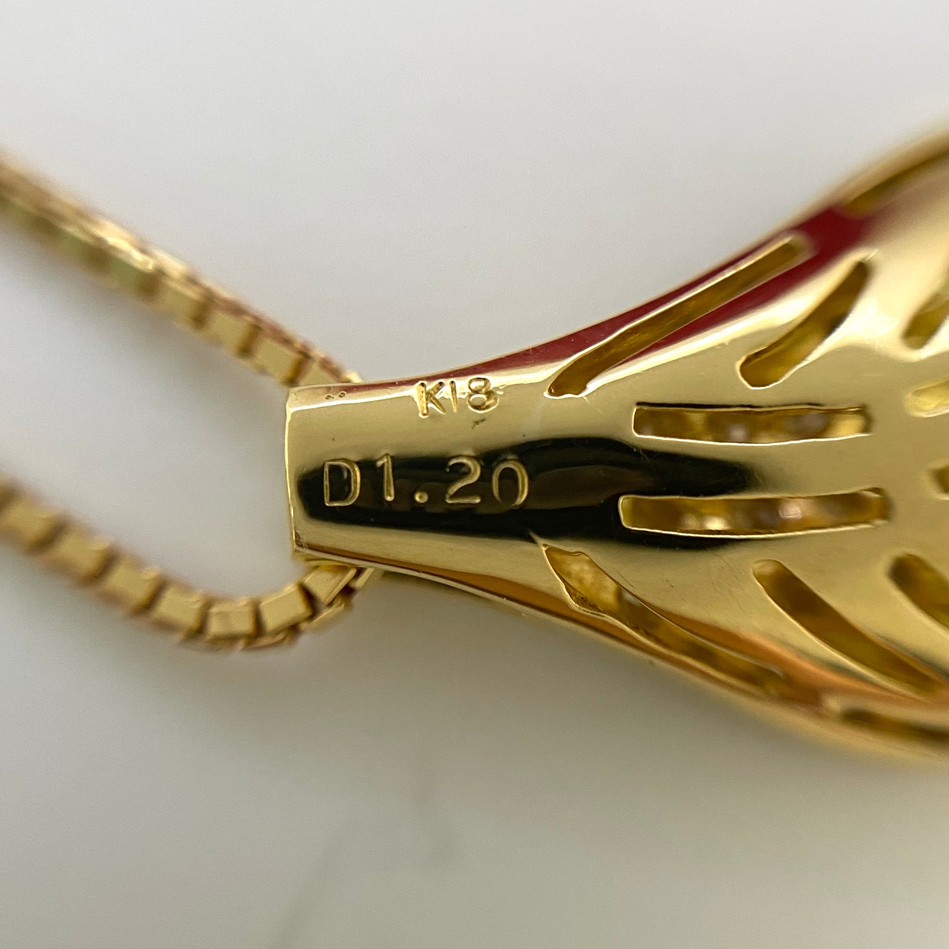 ノンブランド_K18 FD1.2ct_リーフモチーフ_ネックレス 12.7g_中古品