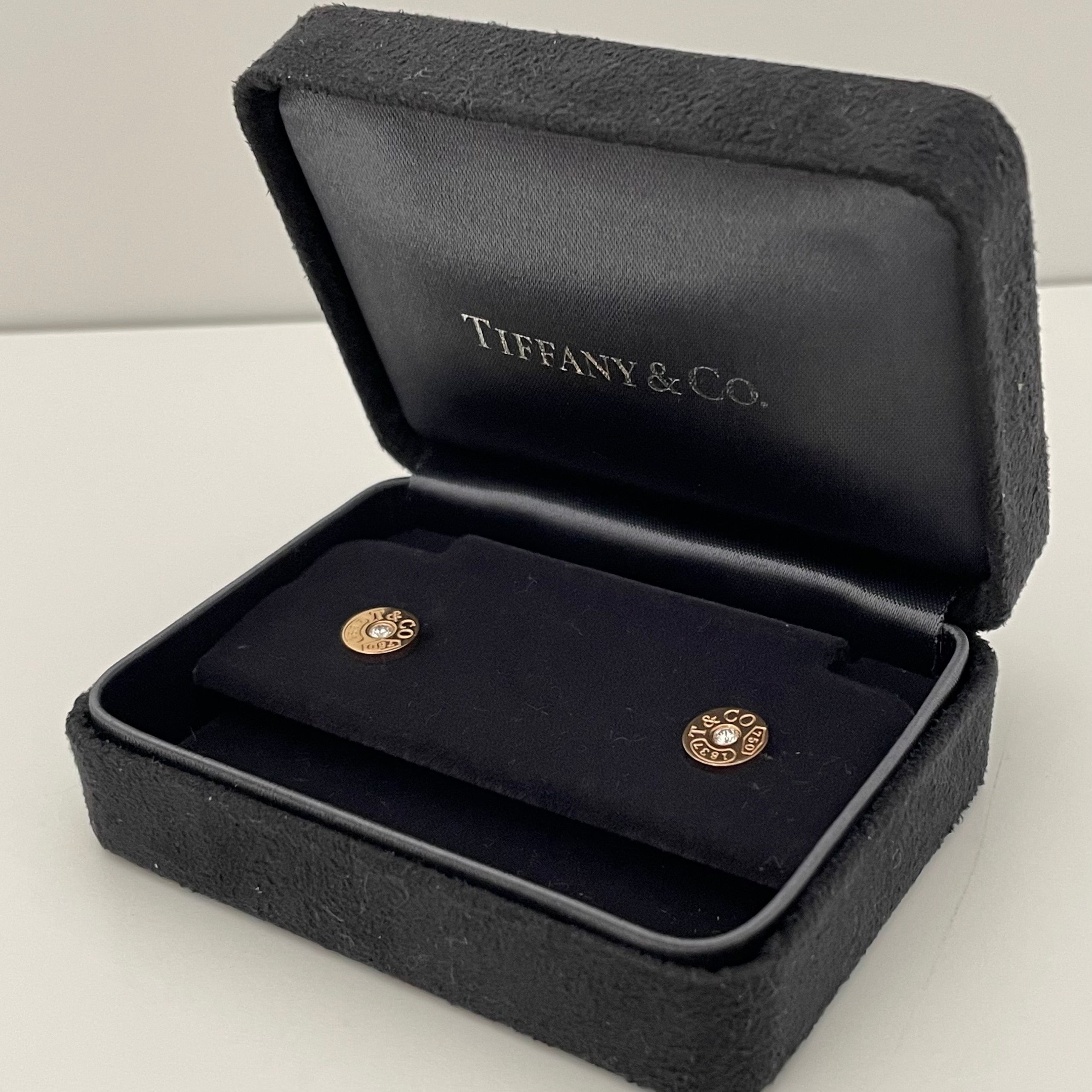 TIFFANY &Co _(ティファニー)_K18PG ダイヤ付き_1837サークルピアス_中古品