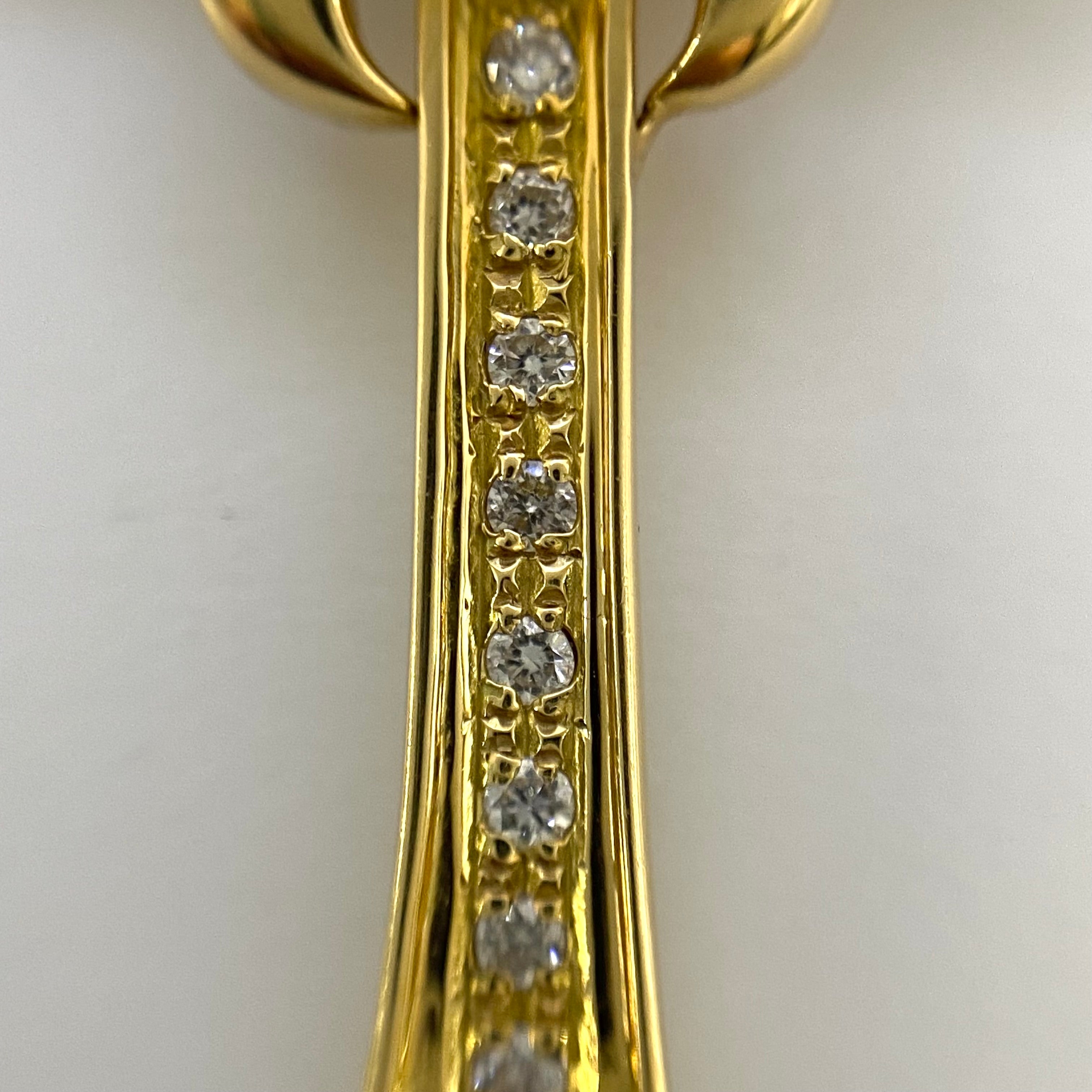 【送料無料】_ ノンブランド_K18 FD0.23ct_クロス ペンダント ネックレス7.0g_中古品