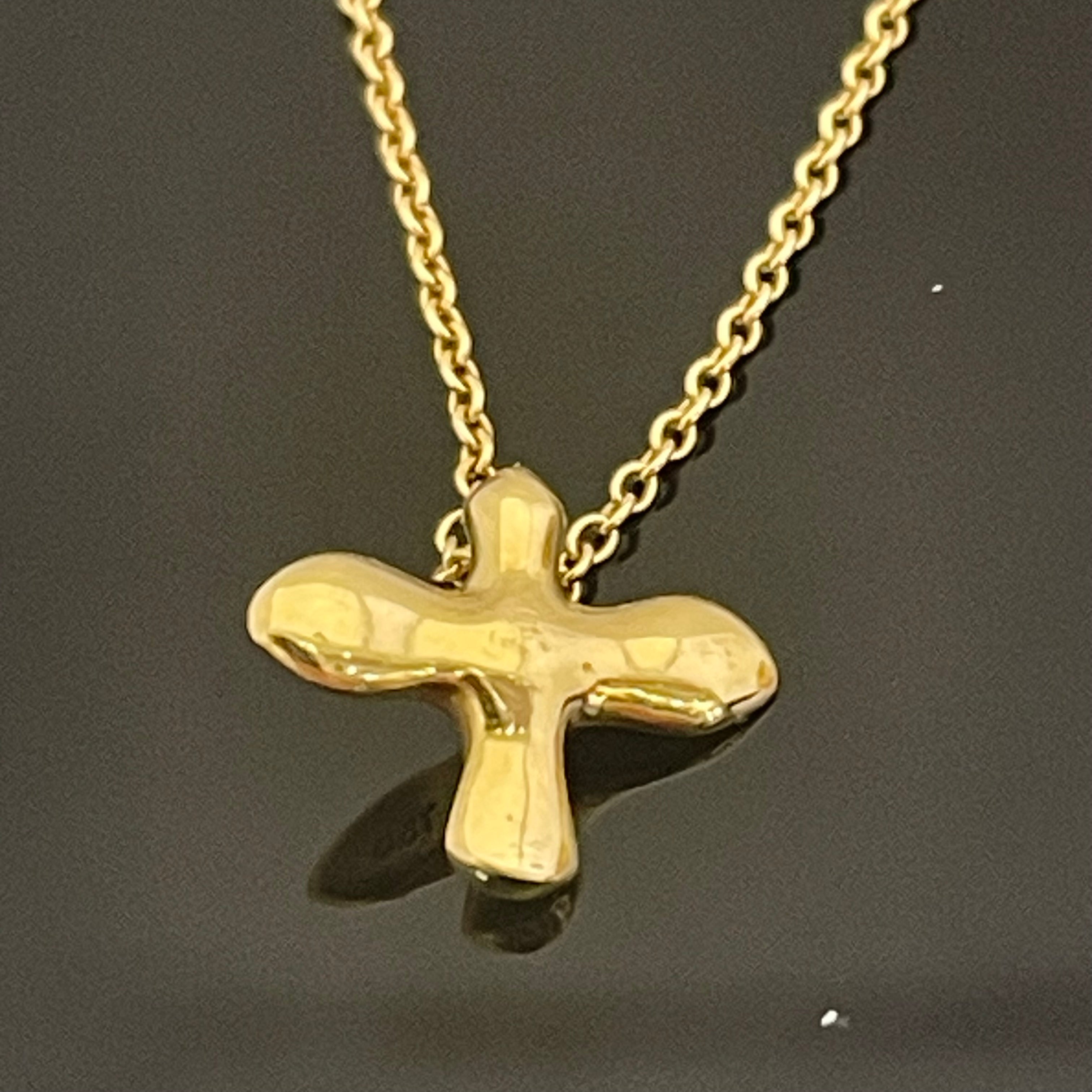 【送料無料】_ TIFFANY &Co_(ティファニー)_K18バードクロスネックレス_ 中古品