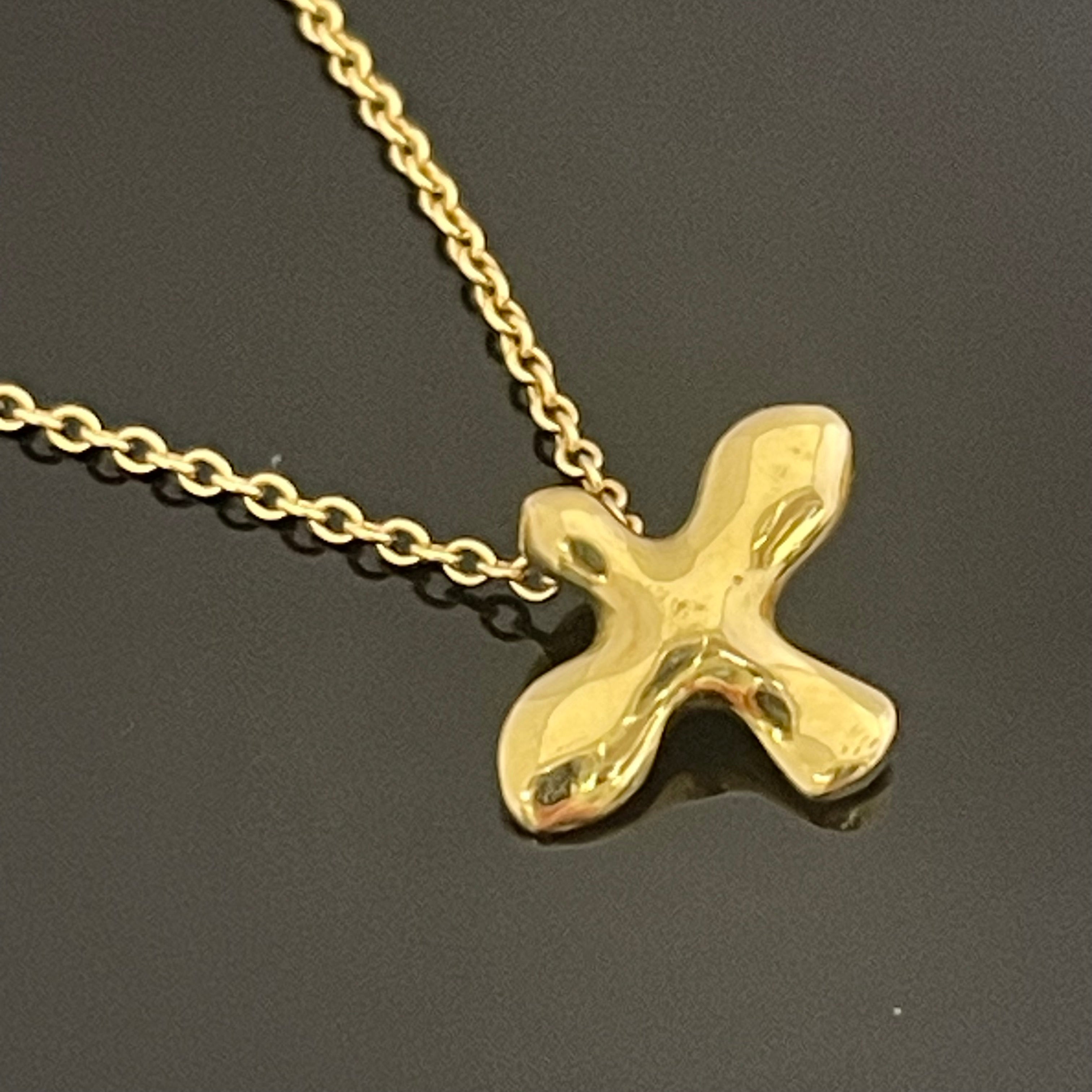 【送料無料】_ TIFFANY &Co_(ティファニー)_K18バードクロスネックレス_ 中古品