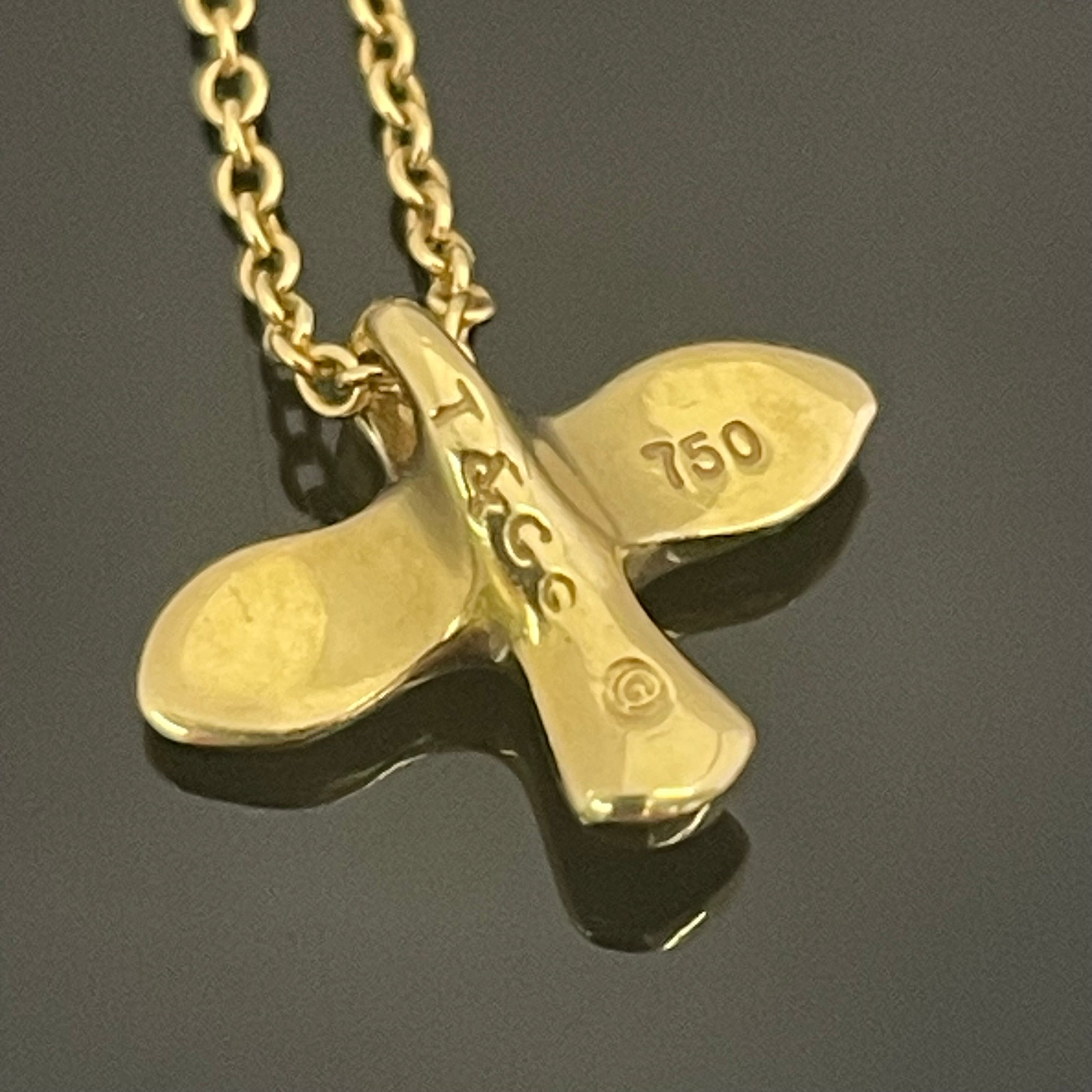 【送料無料】_ TIFFANY &Co_(ティファニー)_K18バードクロスネックレス_ 中古品