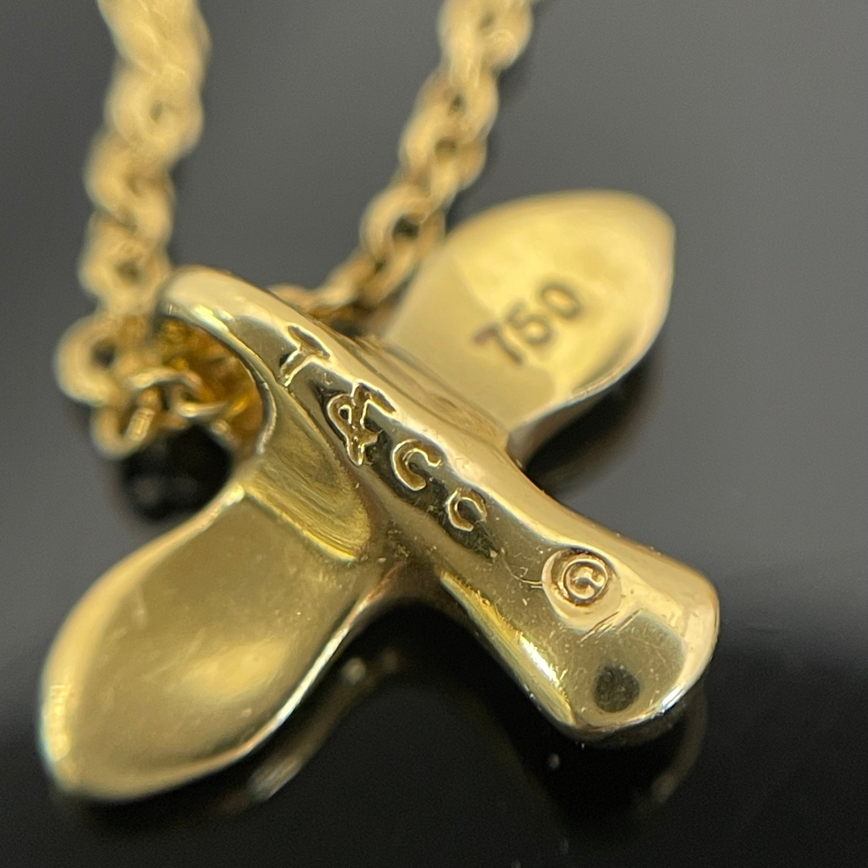 【送料無料】_ TIFFANY &Co_(ティファニー)_K18バードクロスネックレス_ 中古品