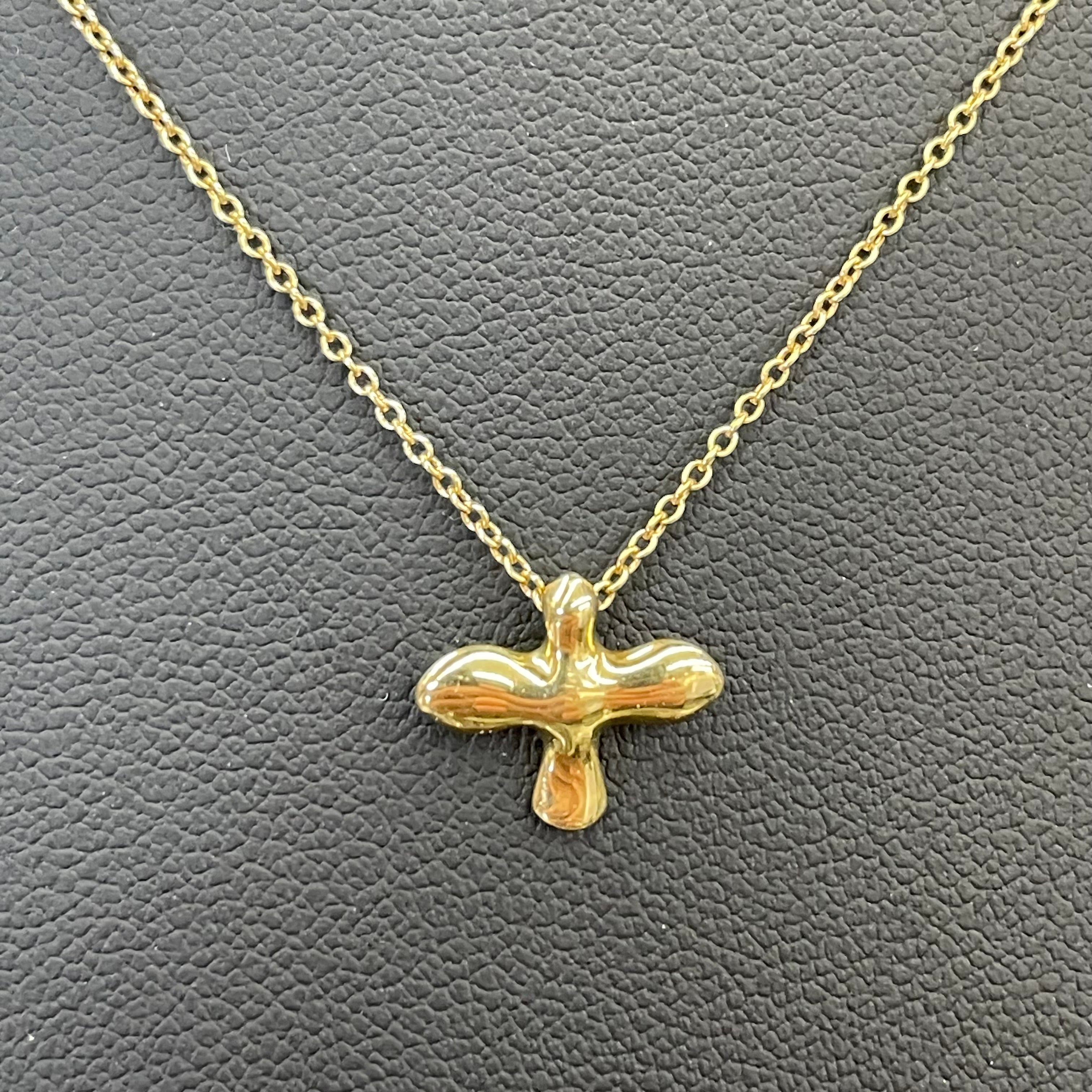 【送料無料】_ TIFFANY &Co_(ティファニー)_K18バードクロスネックレス_ 中古品