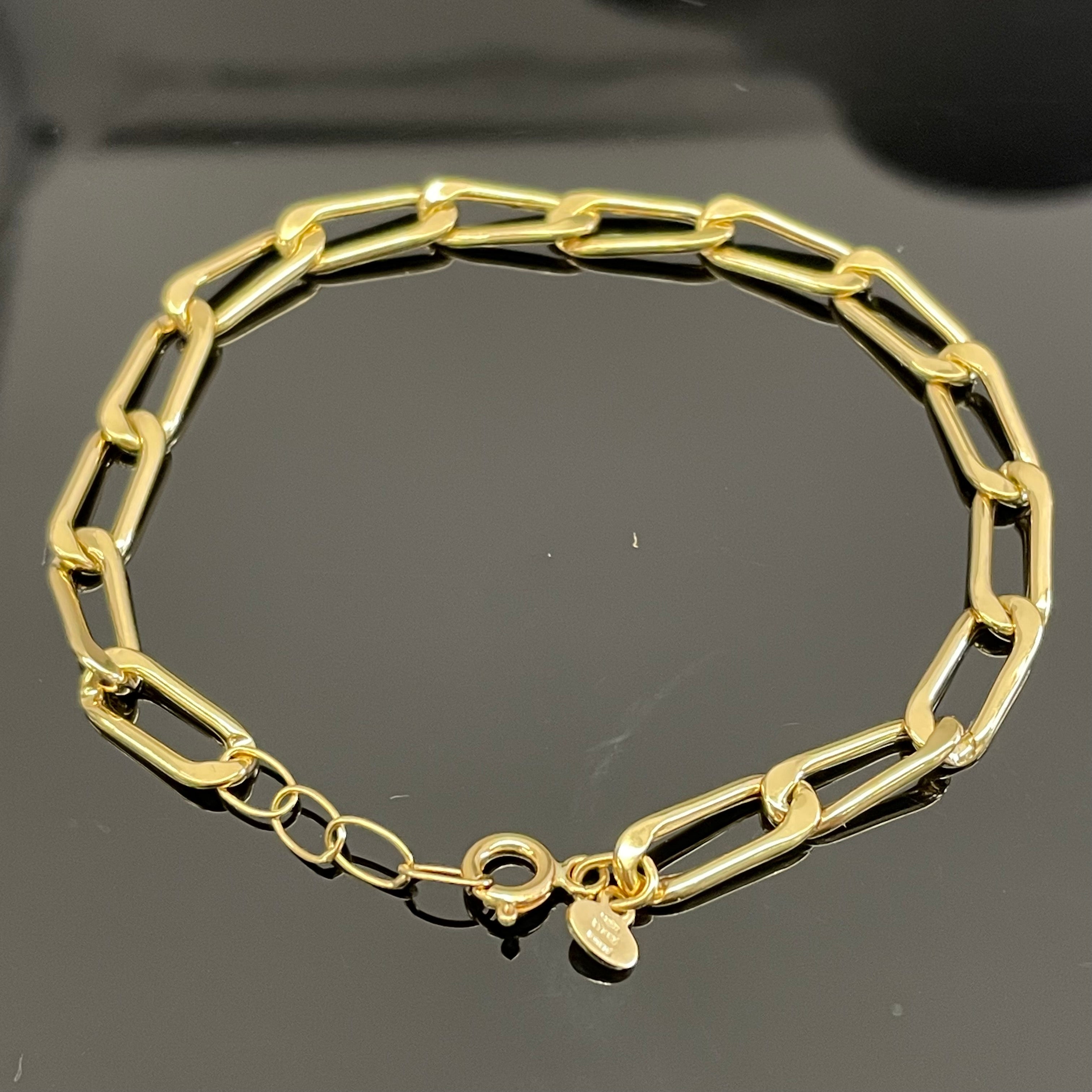 【送料無料】_ ノンブランド _K18チェーンブレスレット_ 19cm _中古品