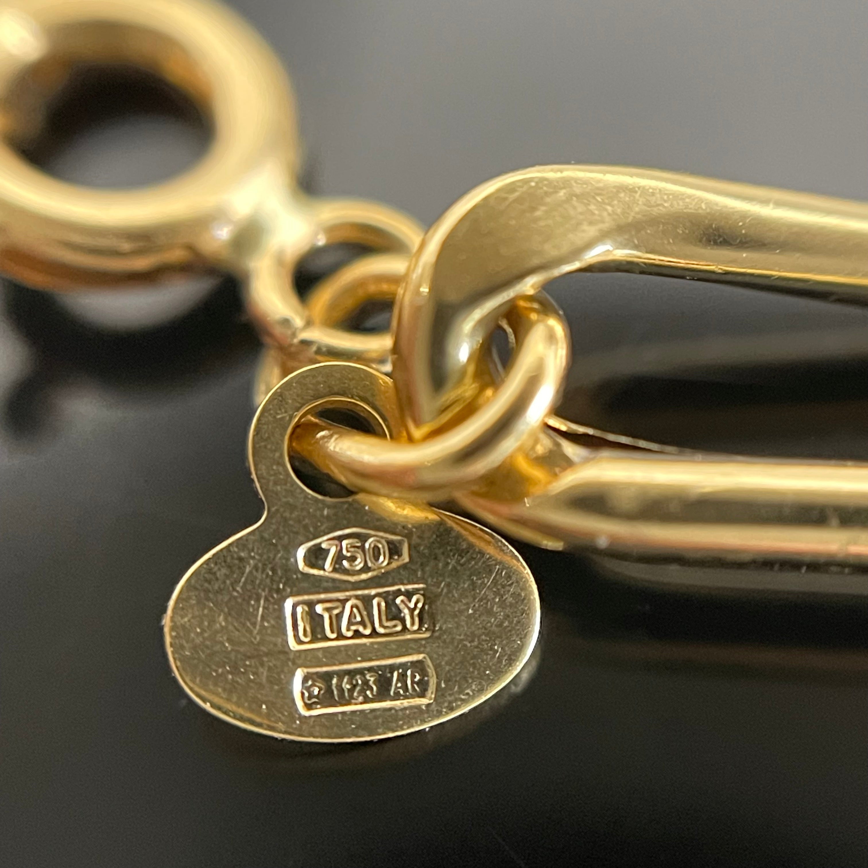 【送料無料】_ ノンブランド _K18チェーンブレスレット_ 19cm _中古品