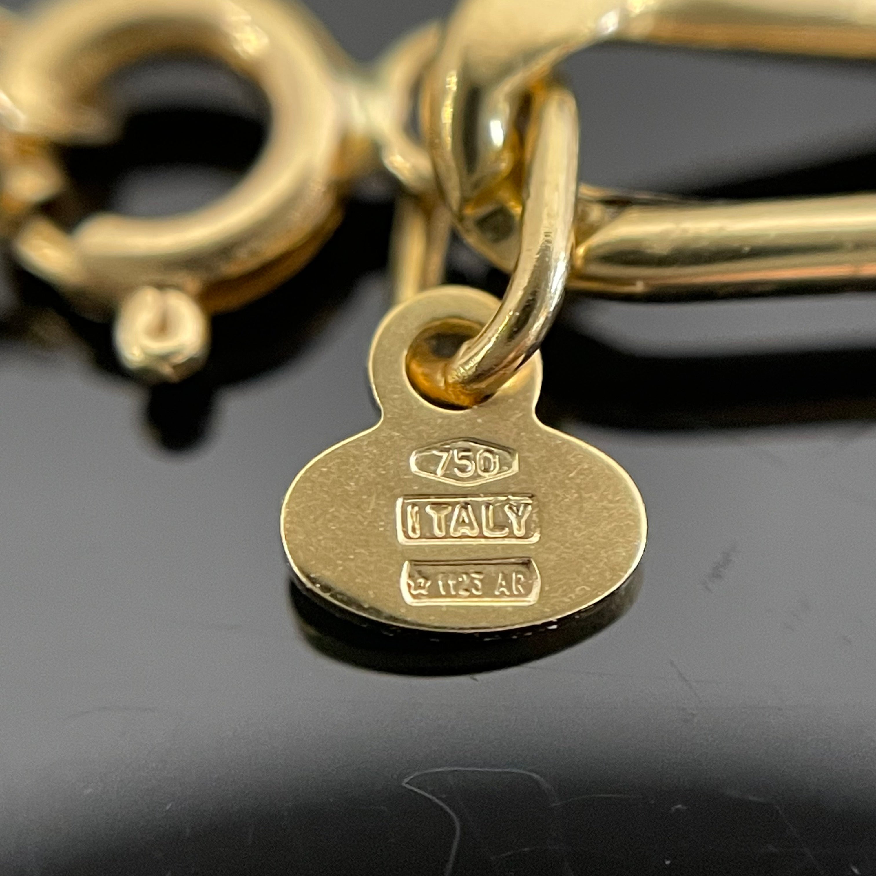 【送料無料】_ ノンブランド _K18チェーンブレスレット_ 19cm _中古品