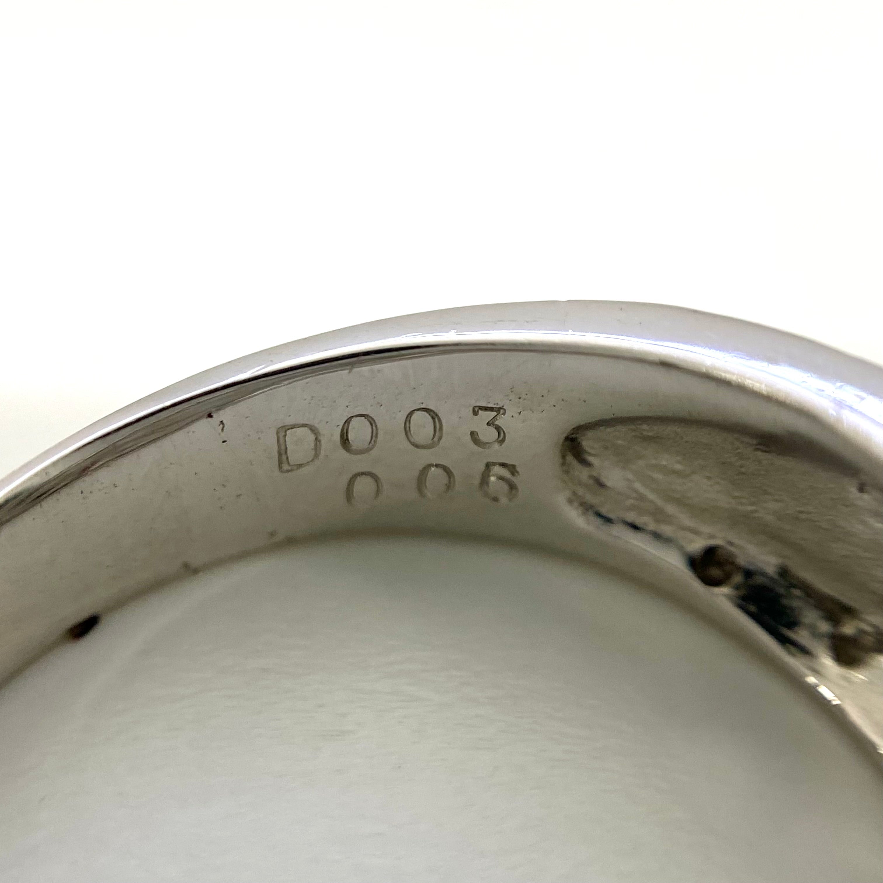 【送料無料】_水野薫子 作家ジュエリー_K18WG FD0.03ct 色石0.06ct_彫金 花びらモチーフ_リング 5.2g_中古品