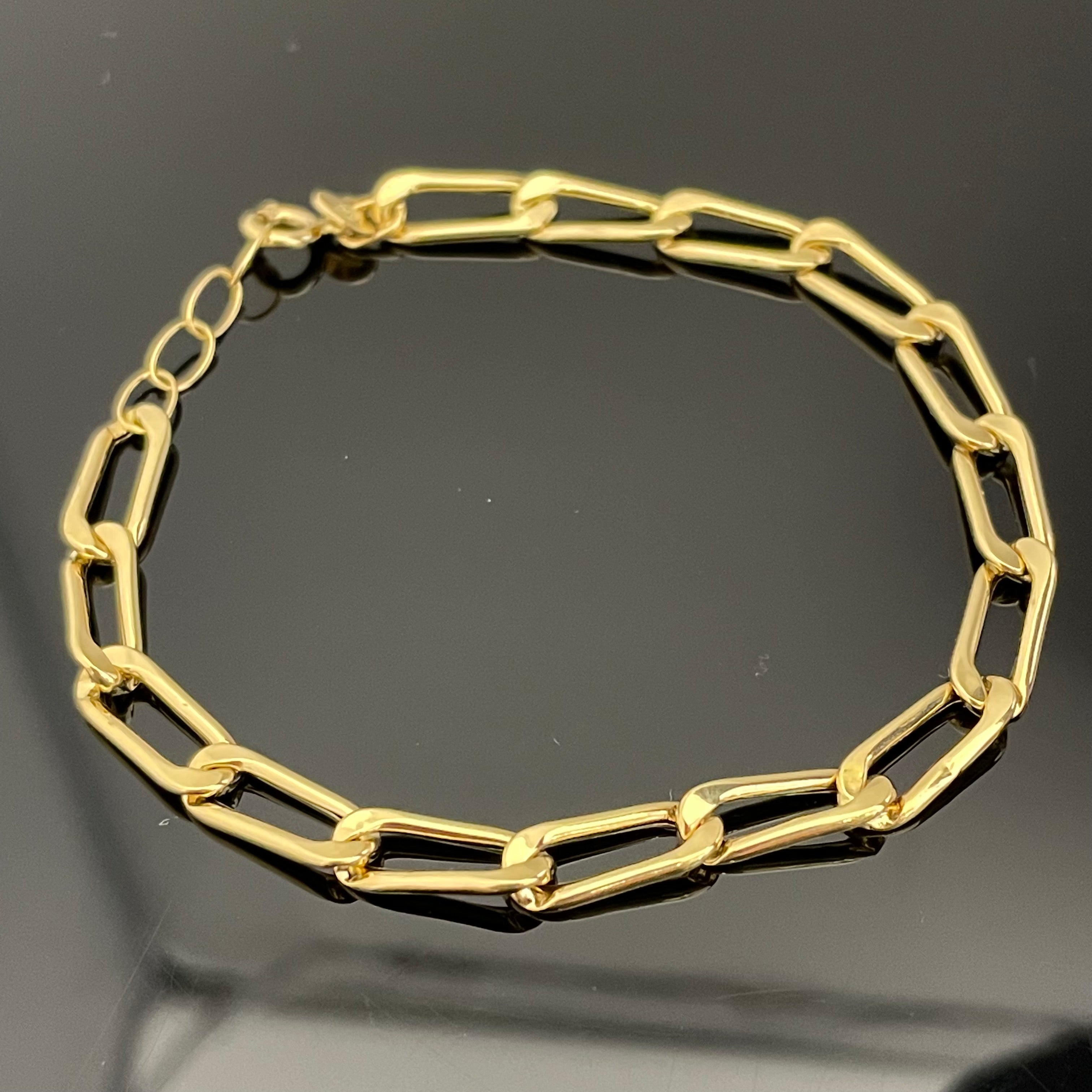 【送料無料】_ ノンブランド _K18チェーンブレスレット_ 19cm _中古品