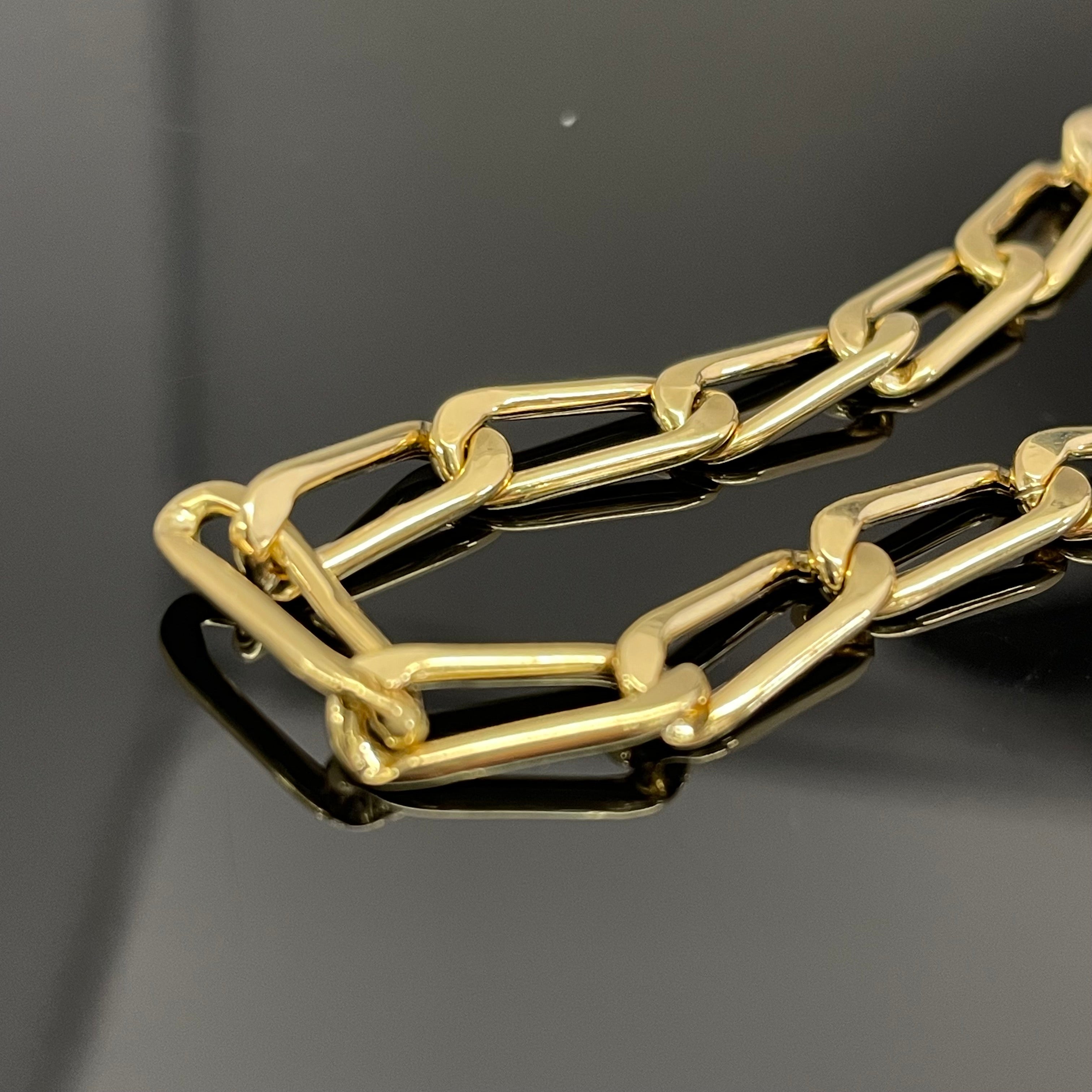 【送料無料】_ ノンブランド _K18チェーンブレスレット_ 19cm _中古品