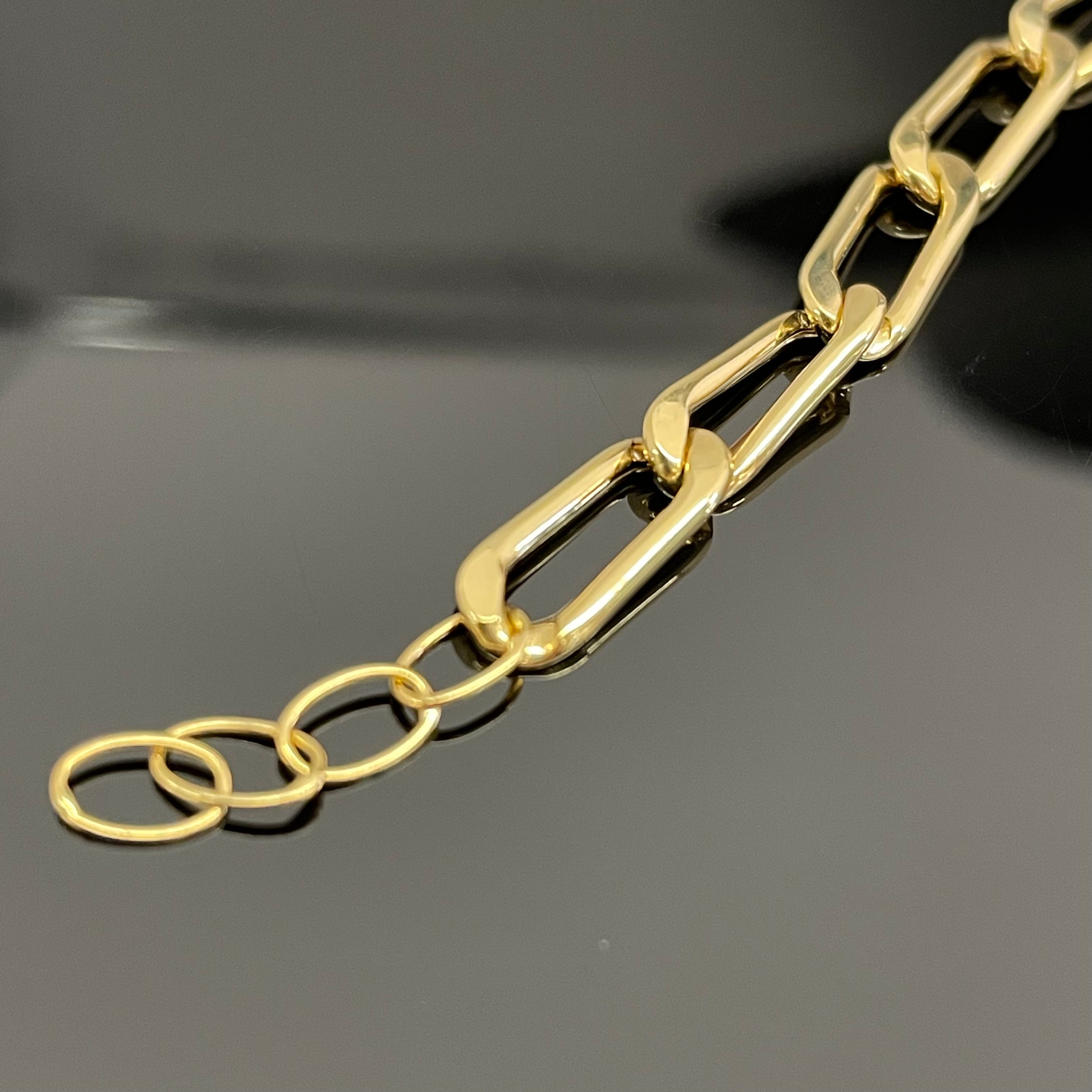 【送料無料】_ ノンブランド _K18チェーンブレスレット_ 19cm _中古品