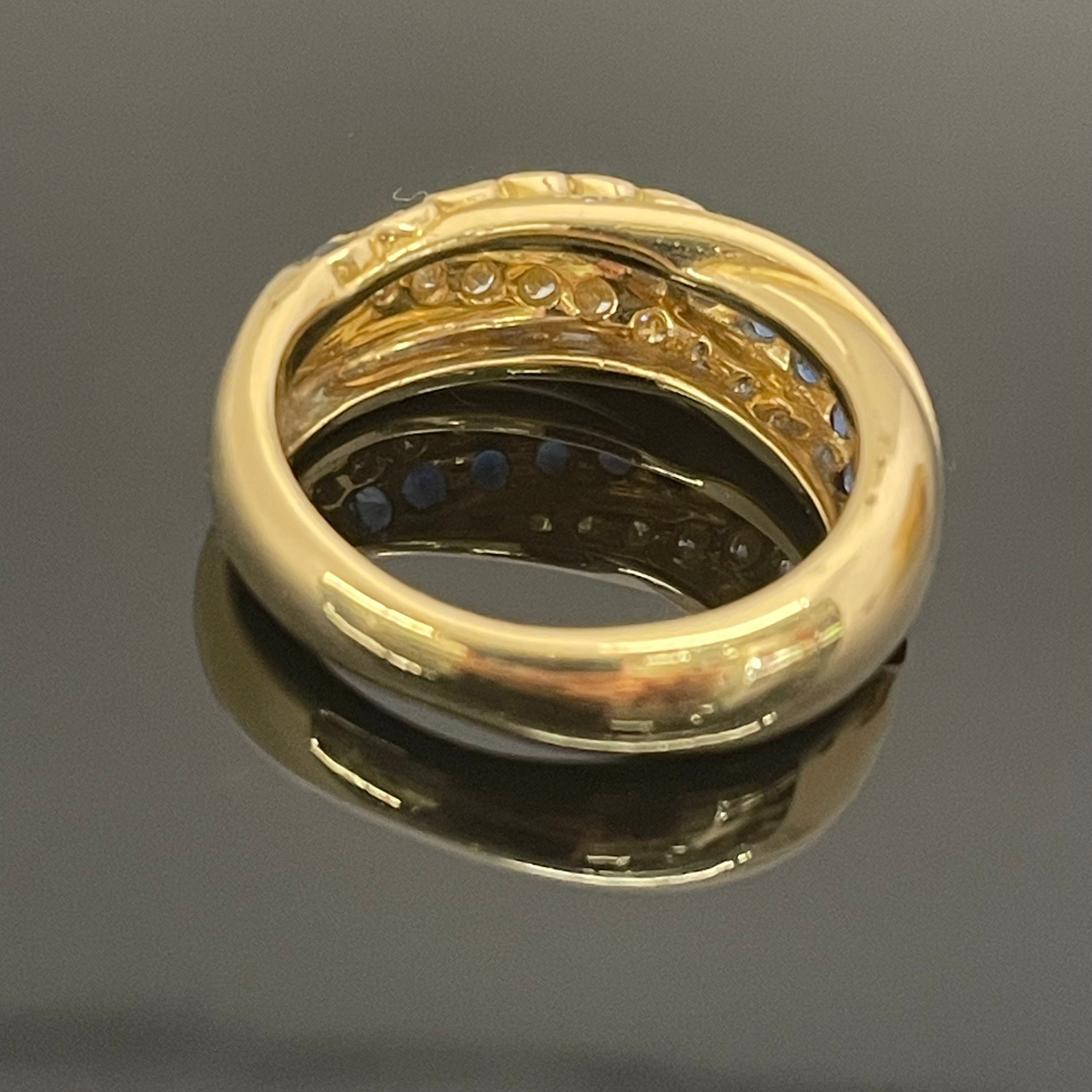 Aquascutum_(アクアスキュータム)_K18リング#9.5号 _サファイア/ダイヤモンド _中古品