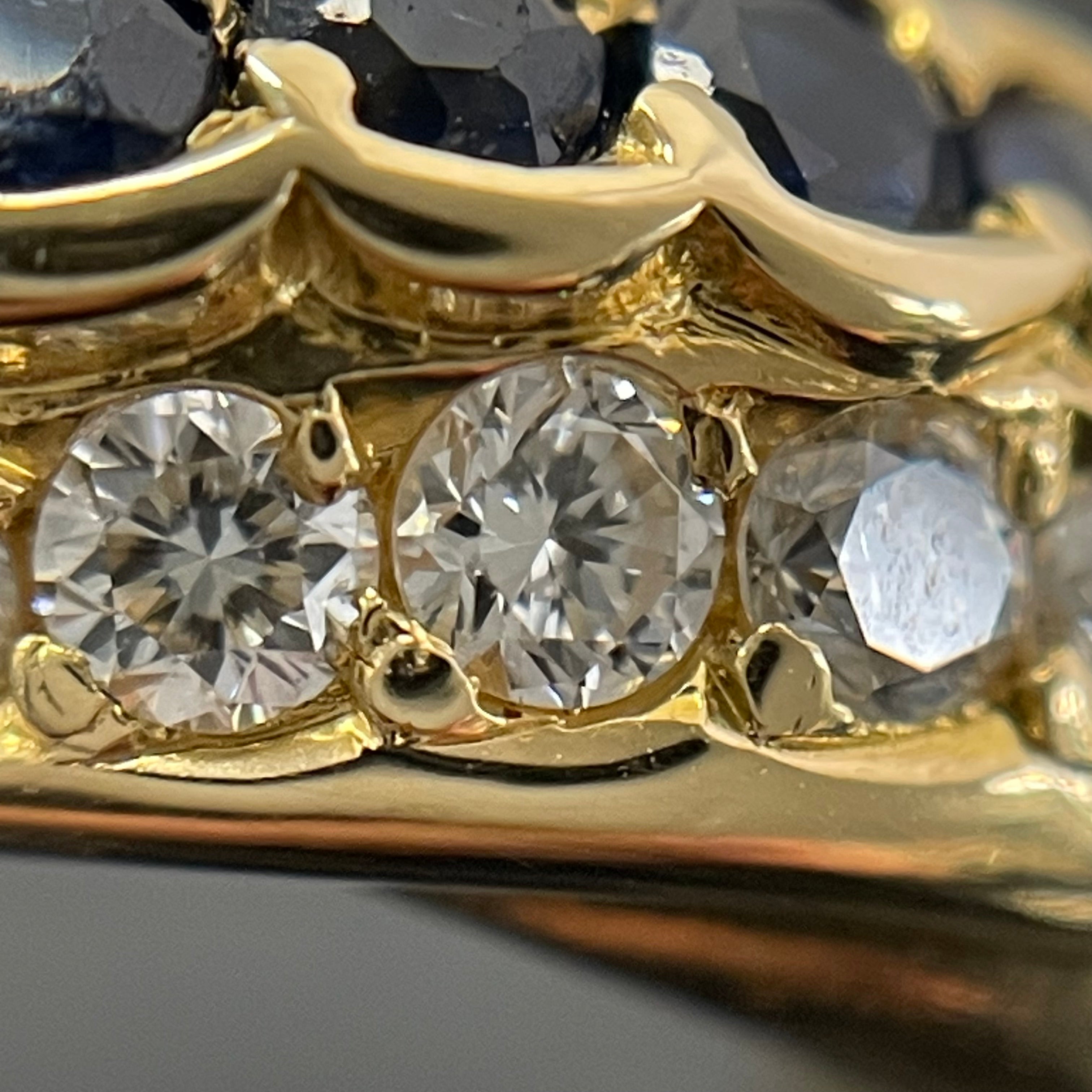 Aquascutum_(アクアスキュータム)_K18リング#9.5号 _サファイア/ダイヤモンド _中古品