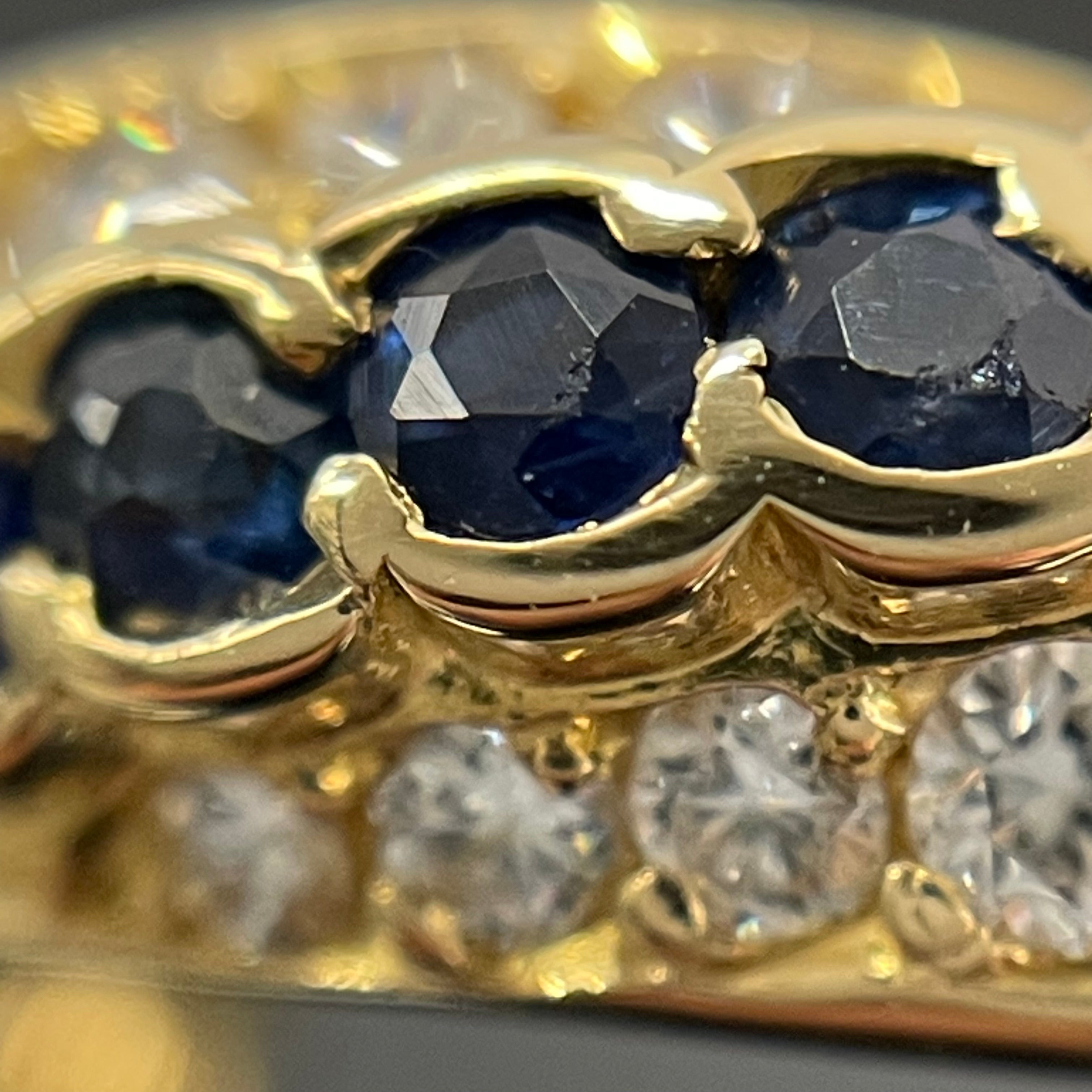 Aquascutum_(アクアスキュータム)_K18リング#9.5号 _サファイア/ダイヤモンド _中古品