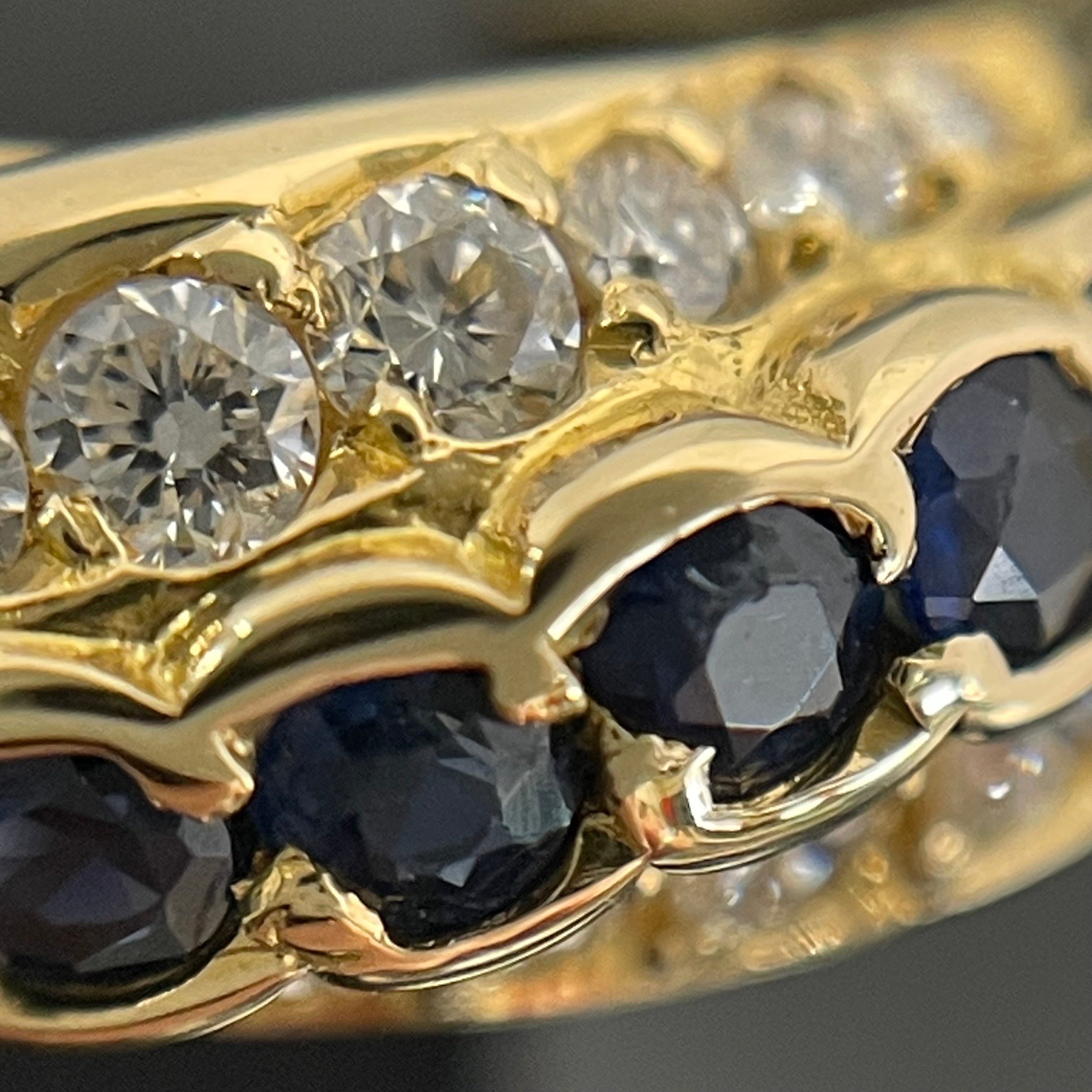 Aquascutum_(アクアスキュータム)_K18リング#9.5号 _サファイア/ダイヤモンド _中古品