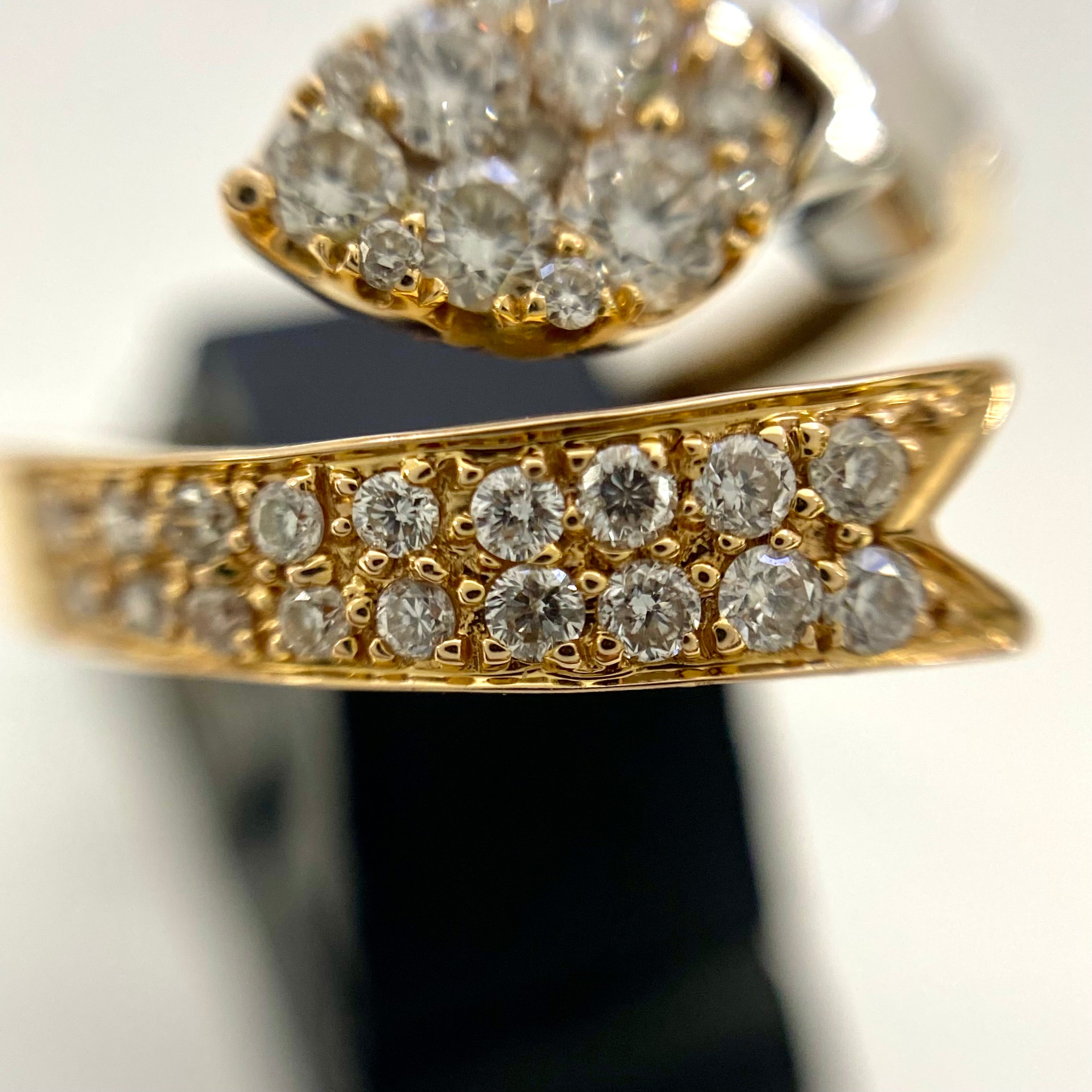 ノンブランド_K18/K18WG_FD0.34ct FD0.21ct_星形 リング 4.5g_中古品