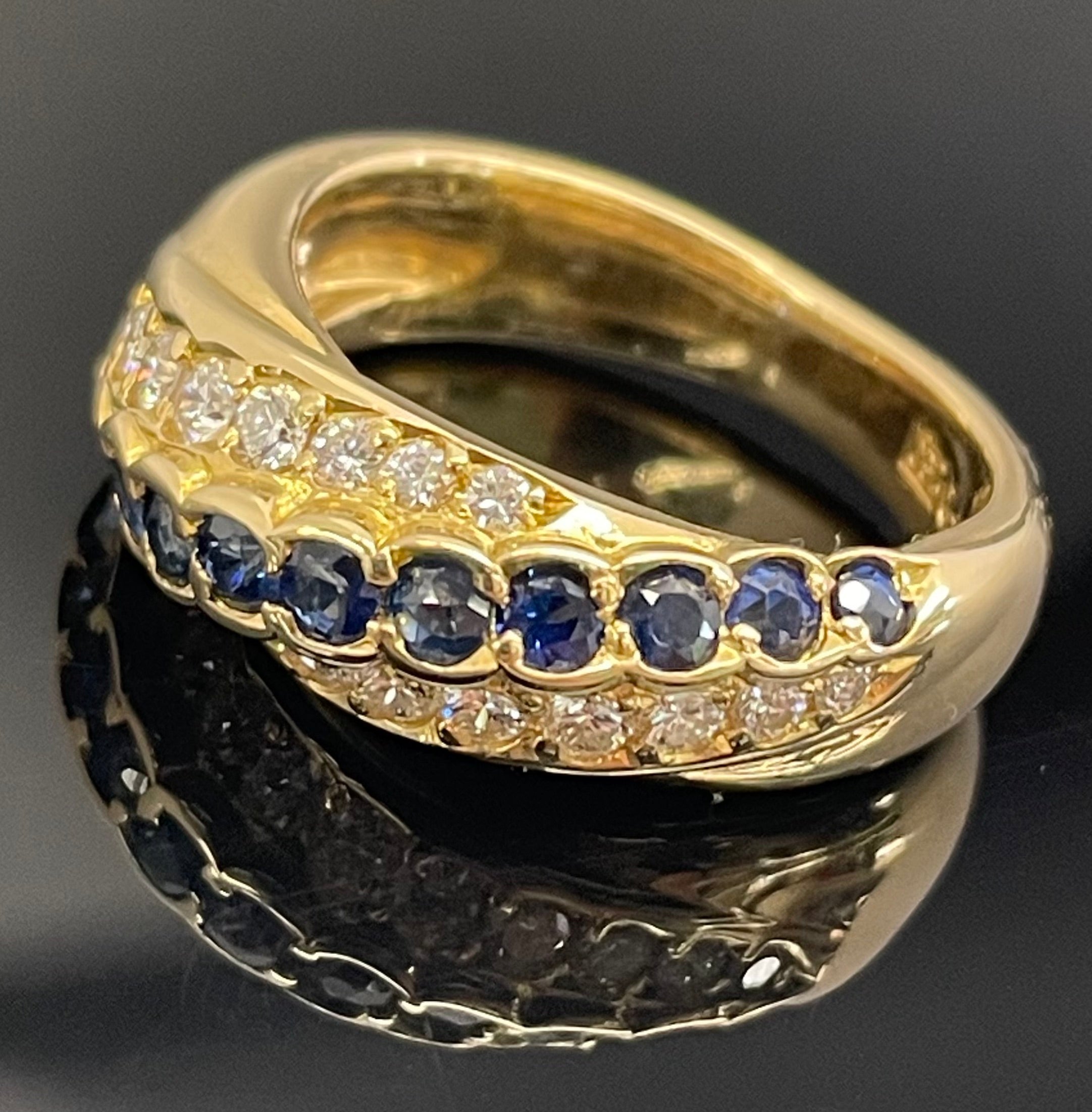 Aquascutum_(アクアスキュータム)_K18リング#9.5号 _サファイア/ダイヤモンド _中古品