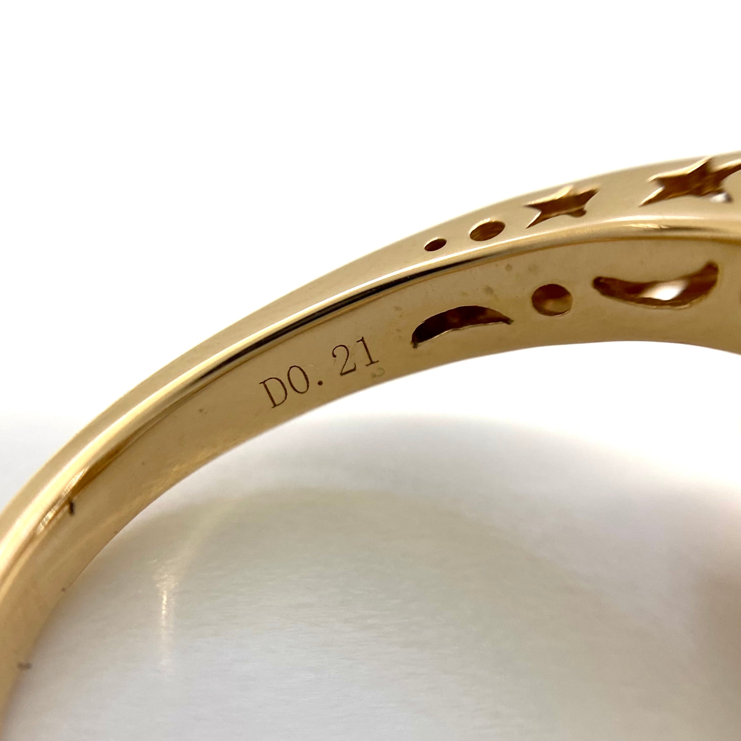 ノンブランド_K18/K18WG_FD0.34ct FD0.21ct_星形 リング 4.5g_中古品