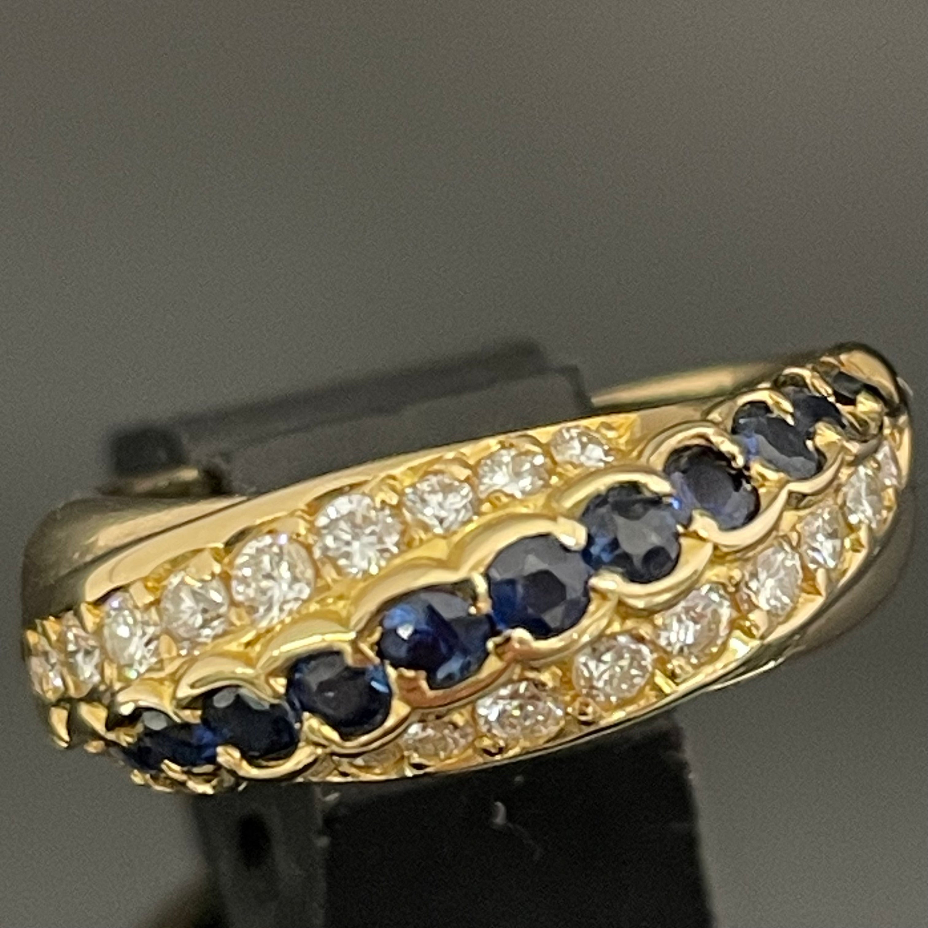 Aquascutum_(アクアスキュータム)_K18リング#9.5号 _サファイア/ダイヤモンド _中古品