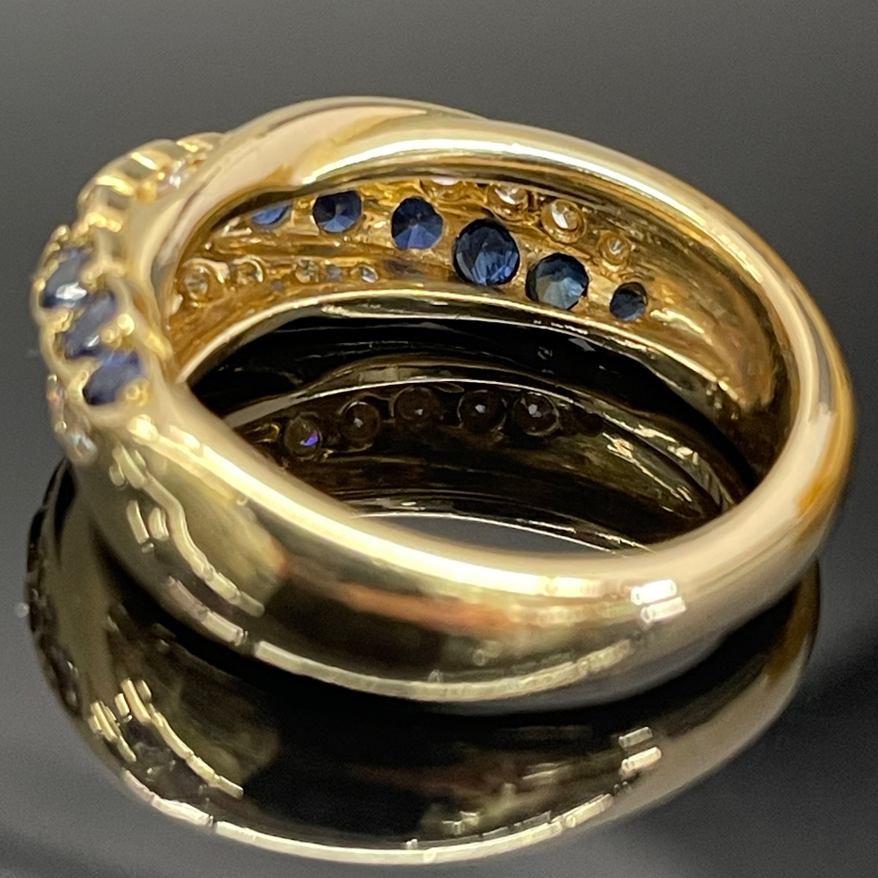 Aquascutum_(アクアスキュータム)_K18リング#9.5号 _サファイア/ダイヤモンド _中古品