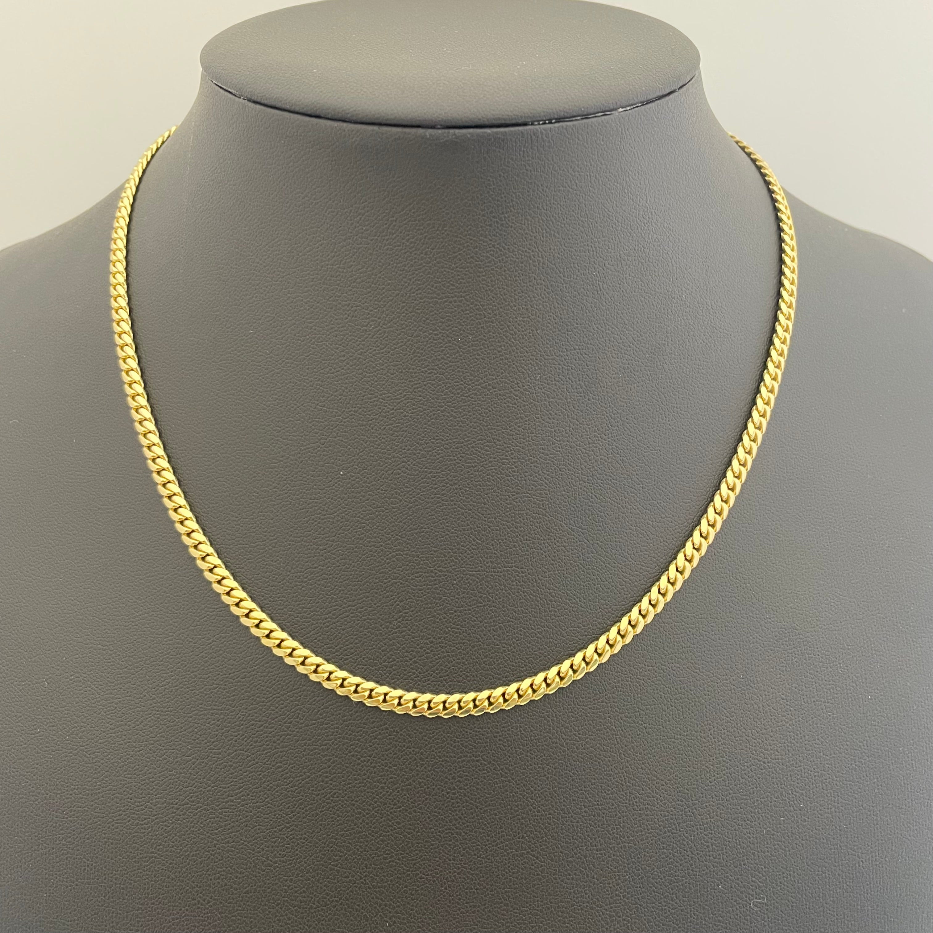 AVALANCHE_(アヴァランチ)_10K イエローゴールド_ マイアミネックレス_ 幅4mm 45cm_ 中古品