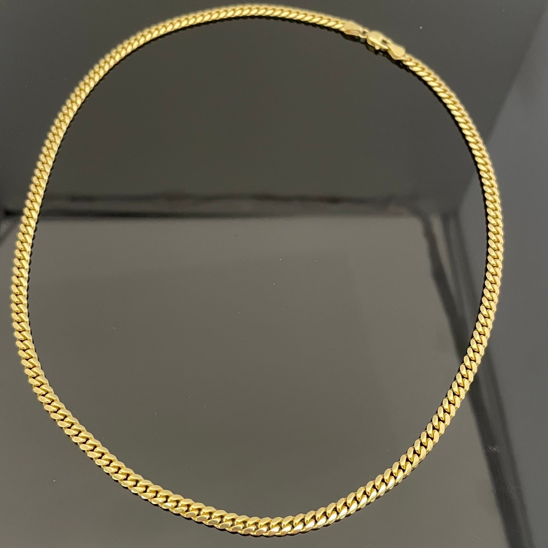 AVALANCHE_(アヴァランチ)_10K イエローゴールド_ マイアミネックレス_ 幅4mm 45cm_ 中古品