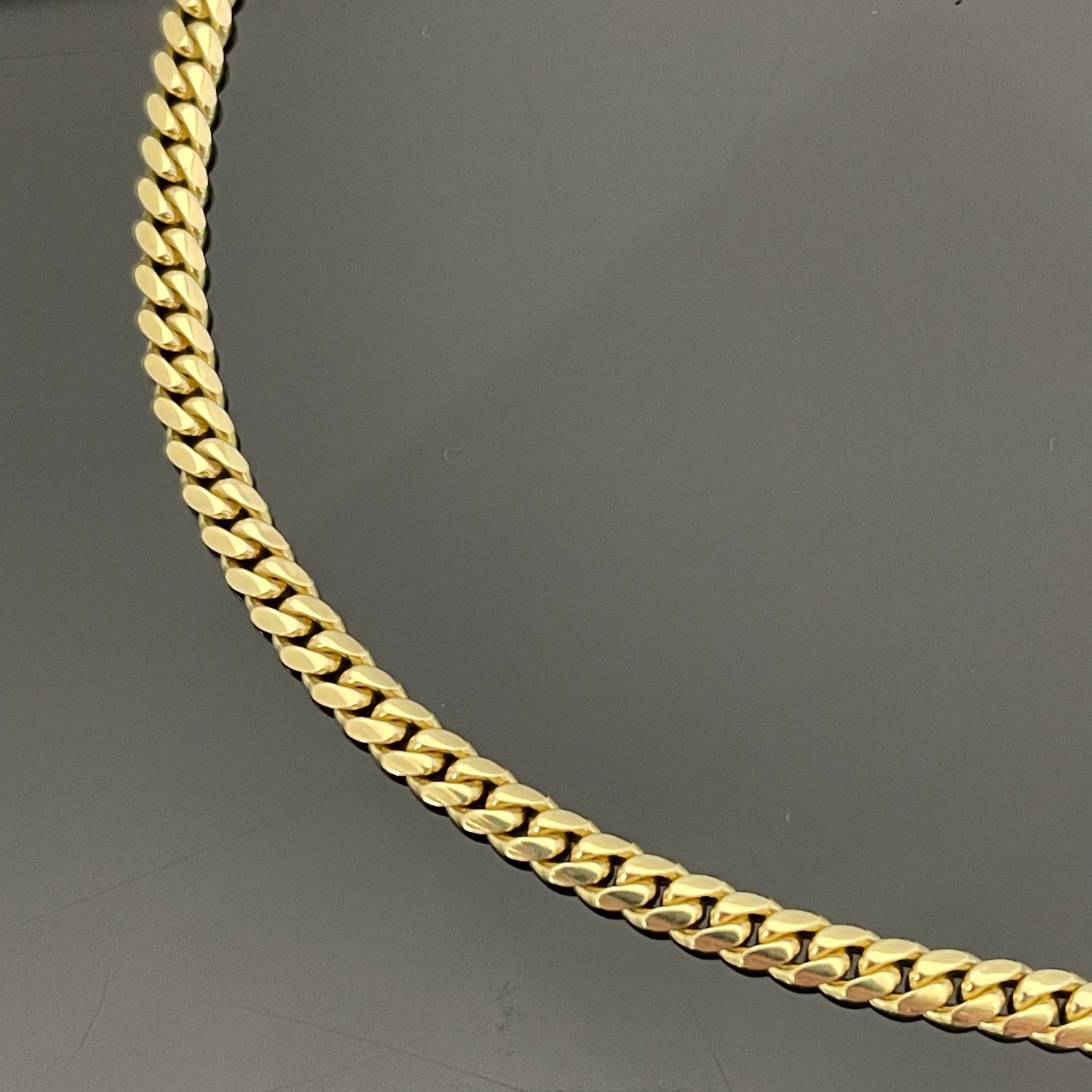 AVALANCHE_(アヴァランチ)_10K イエローゴールド_ マイアミネックレス_ 幅4mm 45cm_ 中古品