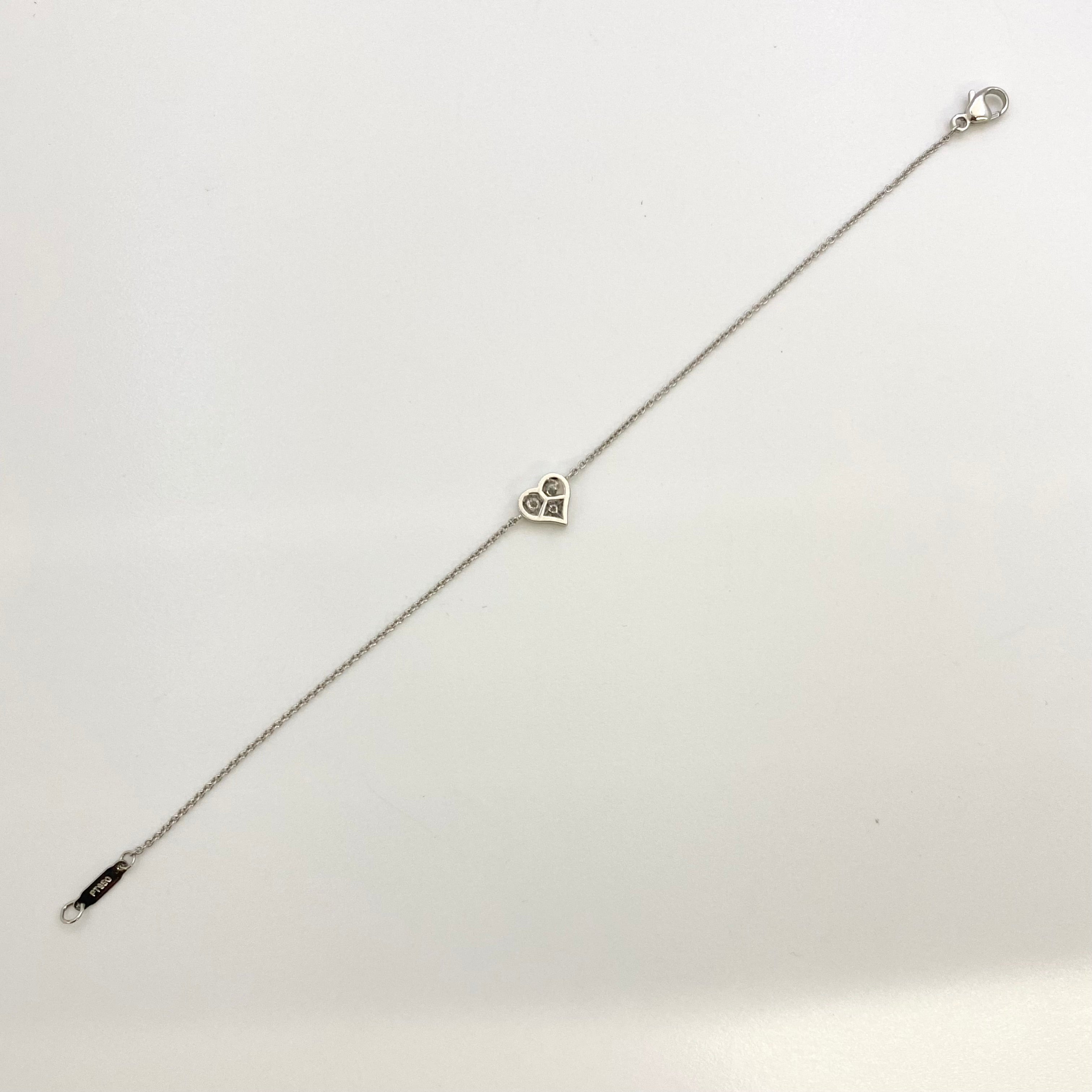 【送料無料】_ TIFFANY&Co_(ティファニー)_センチメンタルハート_ 3Pダイヤ ブレスレット_中古品