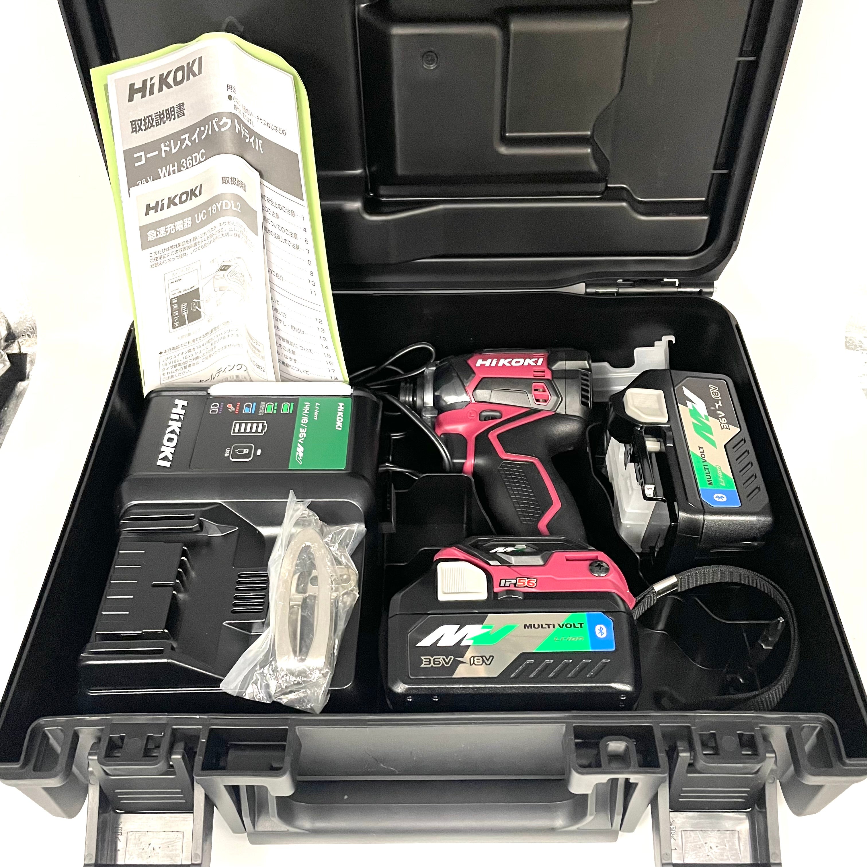 HiKOKI_(ハイコーキ)_コードレスインパクトドライバ_ WH36DC 2XPRSフレアレッド _36Vバッテリー2個/充電器付き _未使用品