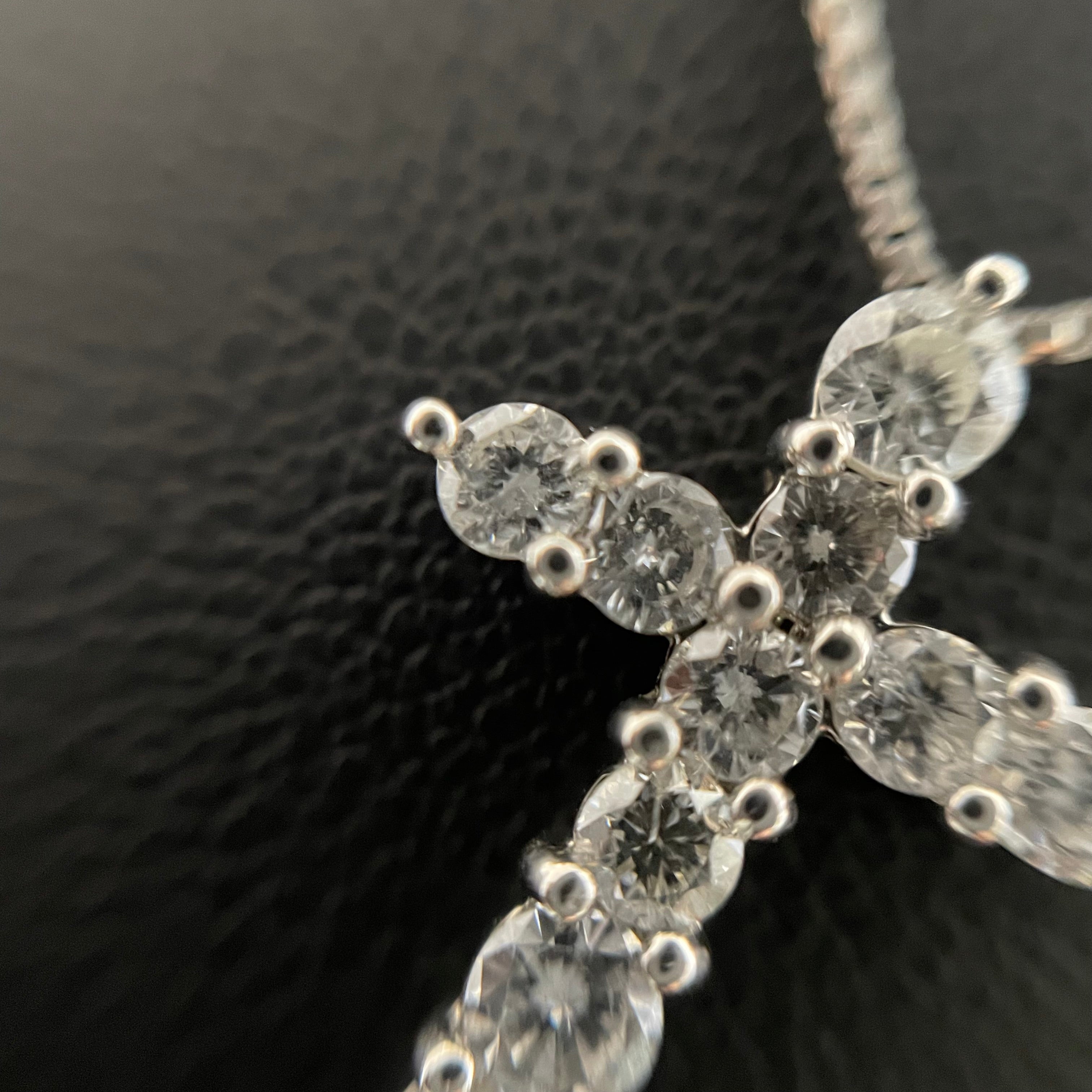 ノンブランド _ダイヤモンドクロス _ペンダントネックレス _Pt900/850 FD1.0ct 6.3g _中古品