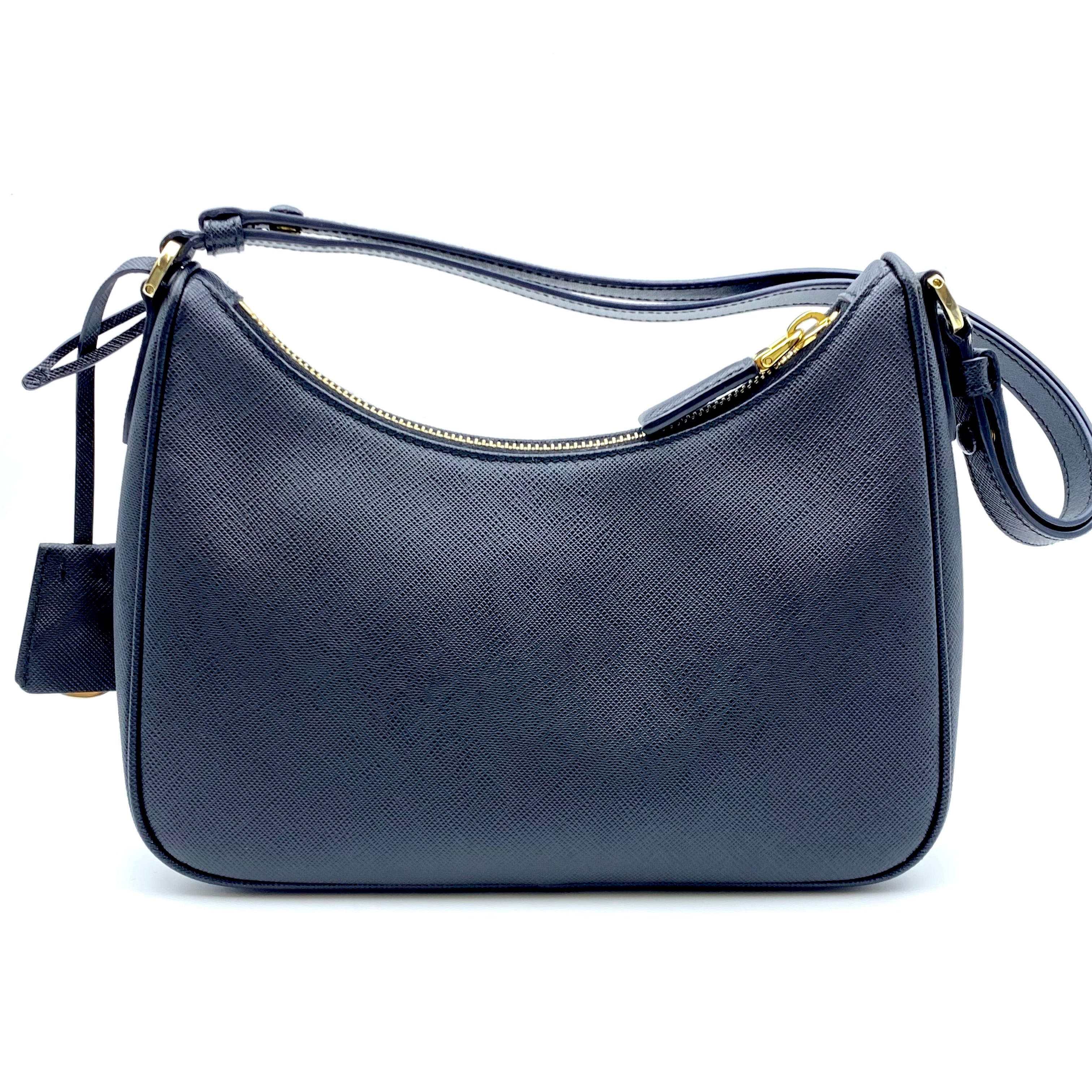 【送料無料】_PRADA_(プラダ)_1BC204_サフィアーノ レザー 黒_ミニバッグ ショルダーバッグ_中古品