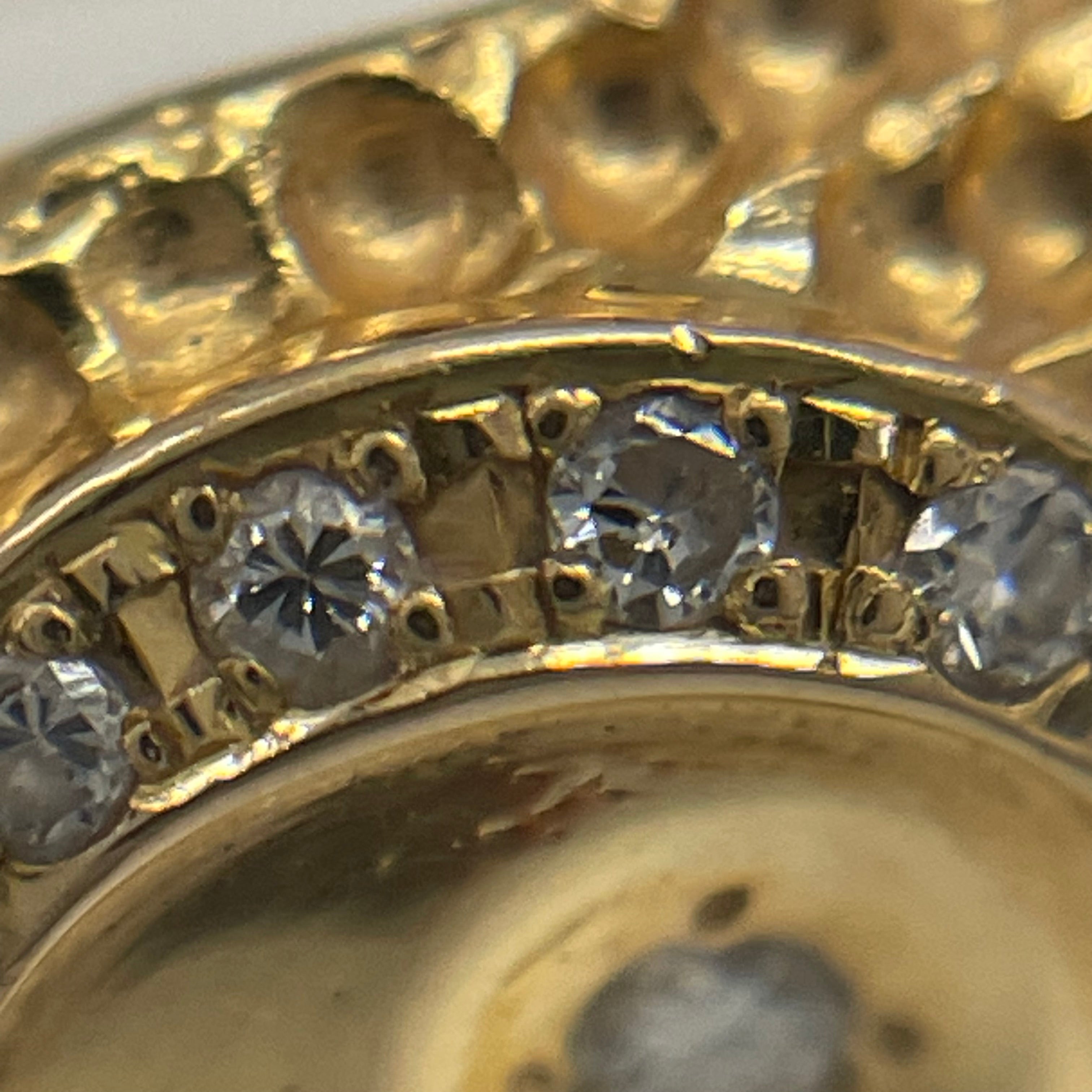 ノンブランド_K18梟モチーフリング _FD0.11ct 6.7g _中古品