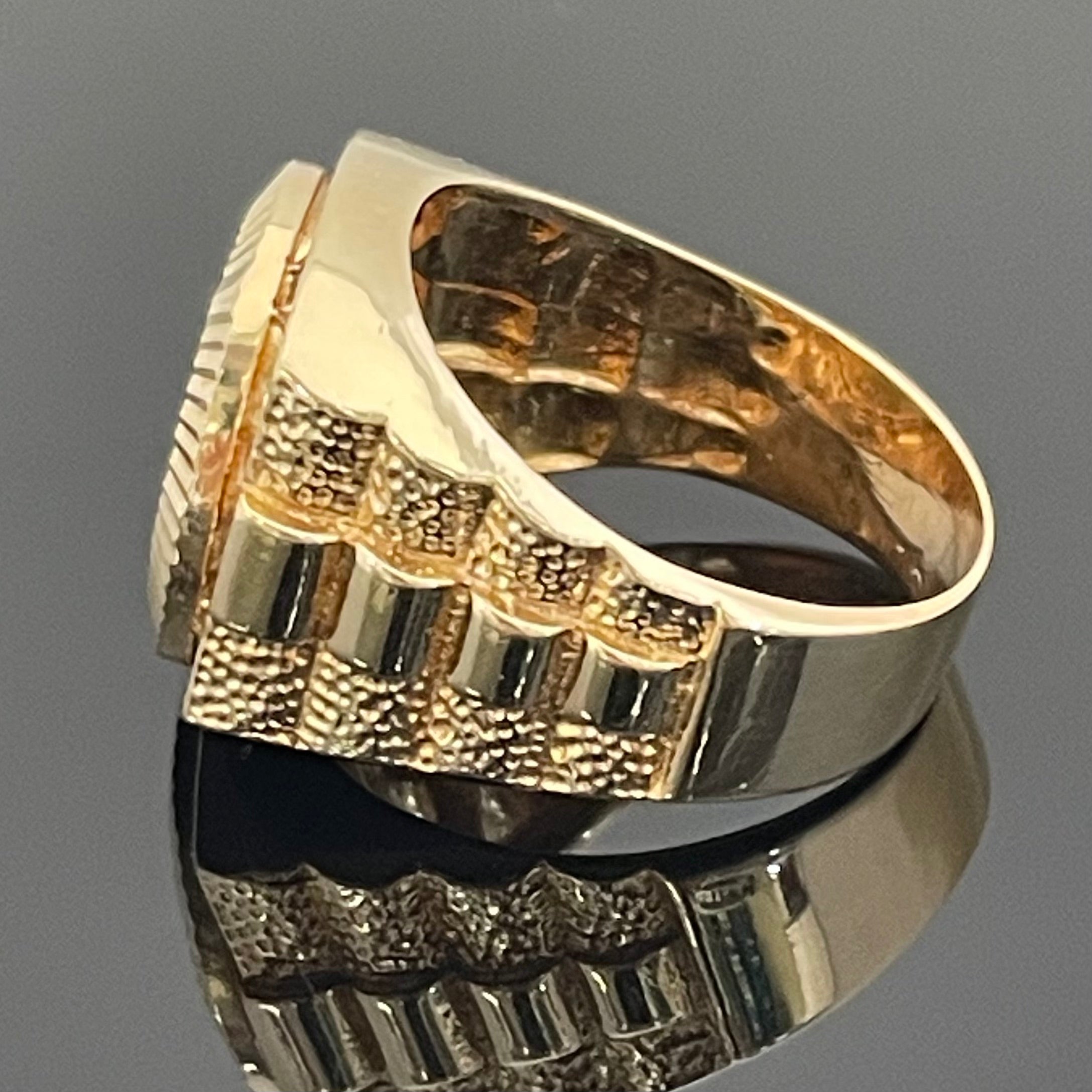 【送料無料】_ ノンブランド _メキシコ金貨コインリング_ K21.6/14K 10.1g _中古品