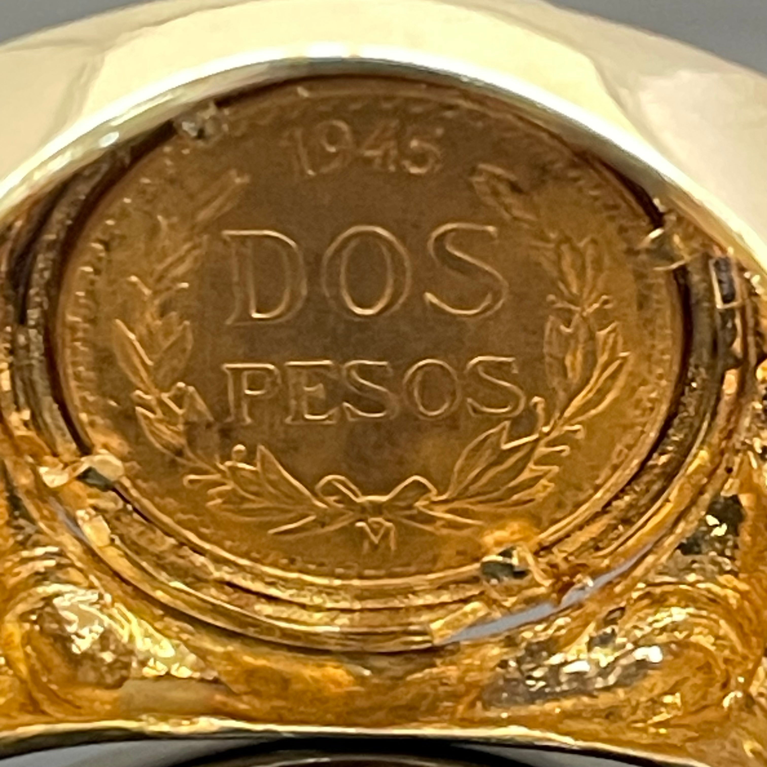 【送料無料】_ ノンブランド _メキシコ金貨コインリング_ K21.6/14K 10.1g _中古品