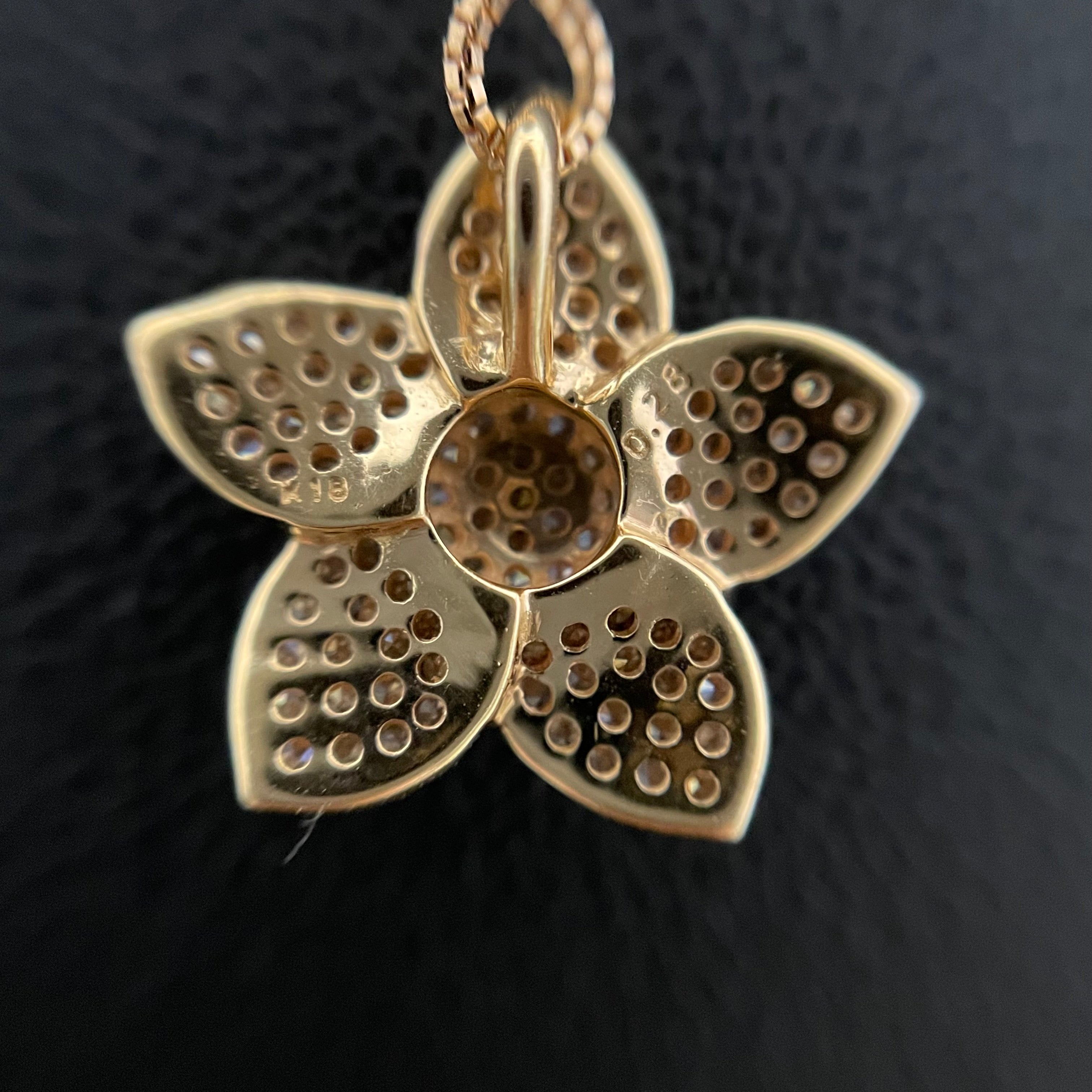 ノンブランド_ K18RGダイヤモンドFD0.28ct_ ペンダントネックレス_ 中古品