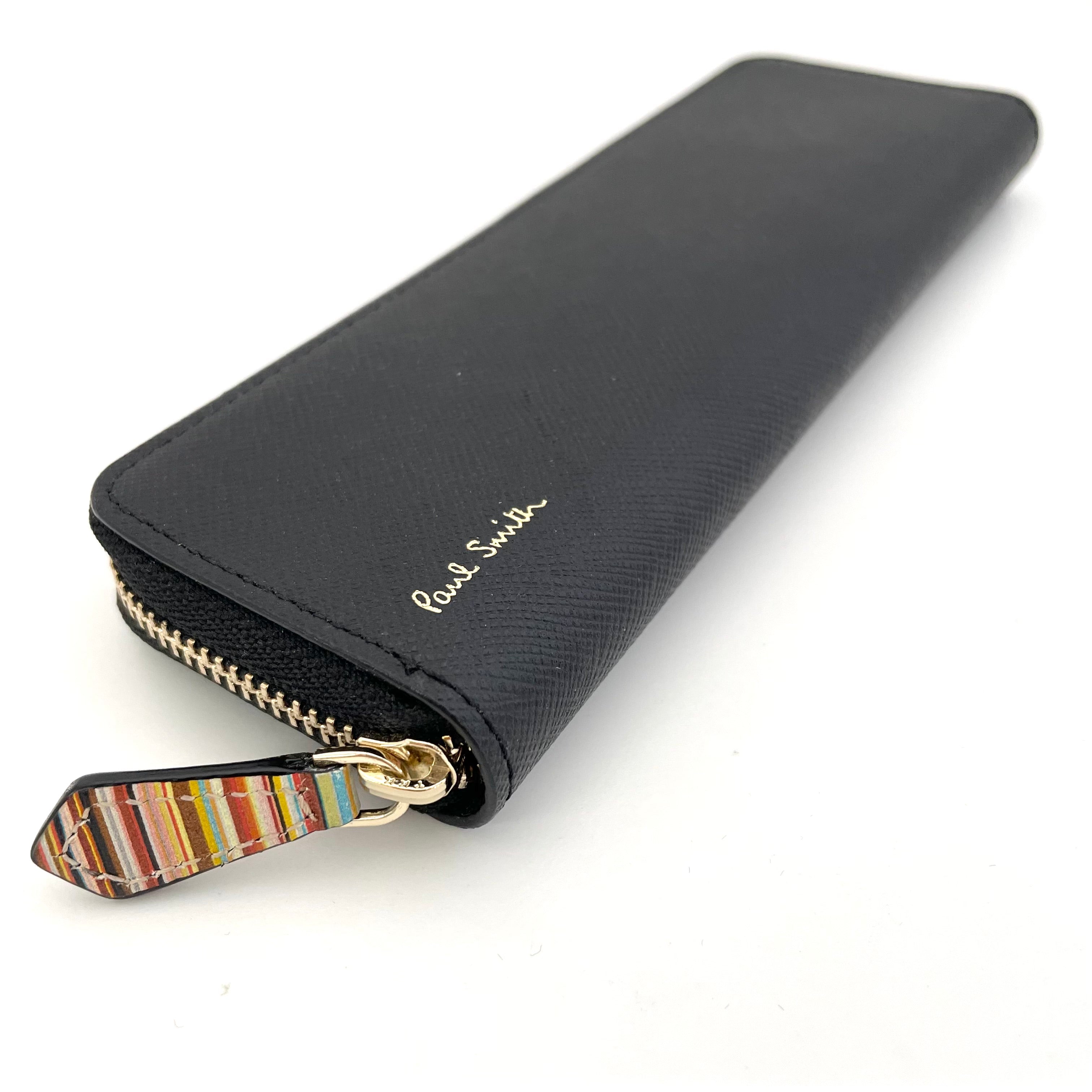 【送料無料】_ Paul Smith_(ポールスミス)_ジップストローグレイン_ 牛革 ペンケース PSC788_ 中古品