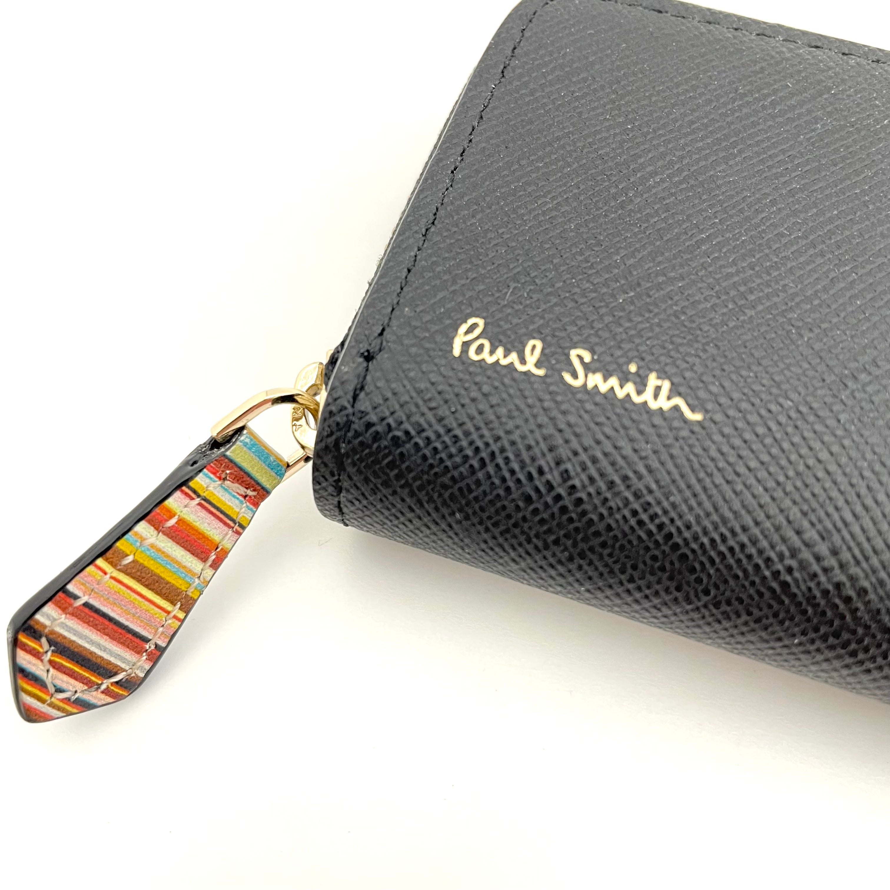 【送料無料】_ Paul Smith_(ポールスミス)_ジップストローグレイン_ 牛革 ペンケース PSC788_ 中古品