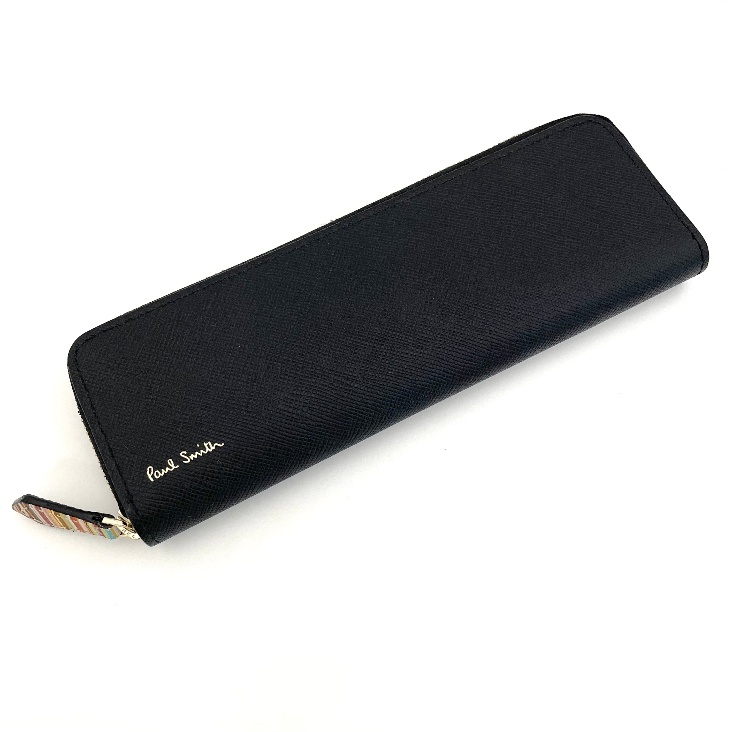 【送料無料】_ Paul Smith_(ポールスミス)_ジップストローグレイン_ 牛革 ペンケース PSC788_ 中古品