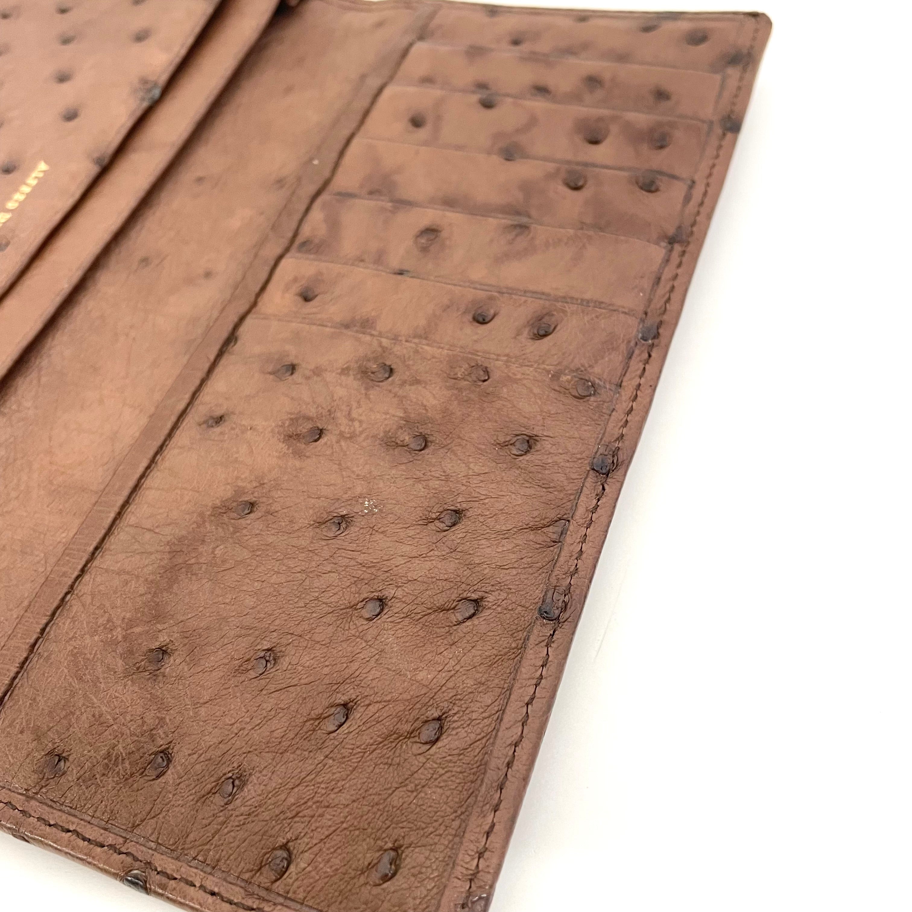 【送料無料】_ dunhill_(ダンヒル)_オーストリッチ長財布_ 中古品