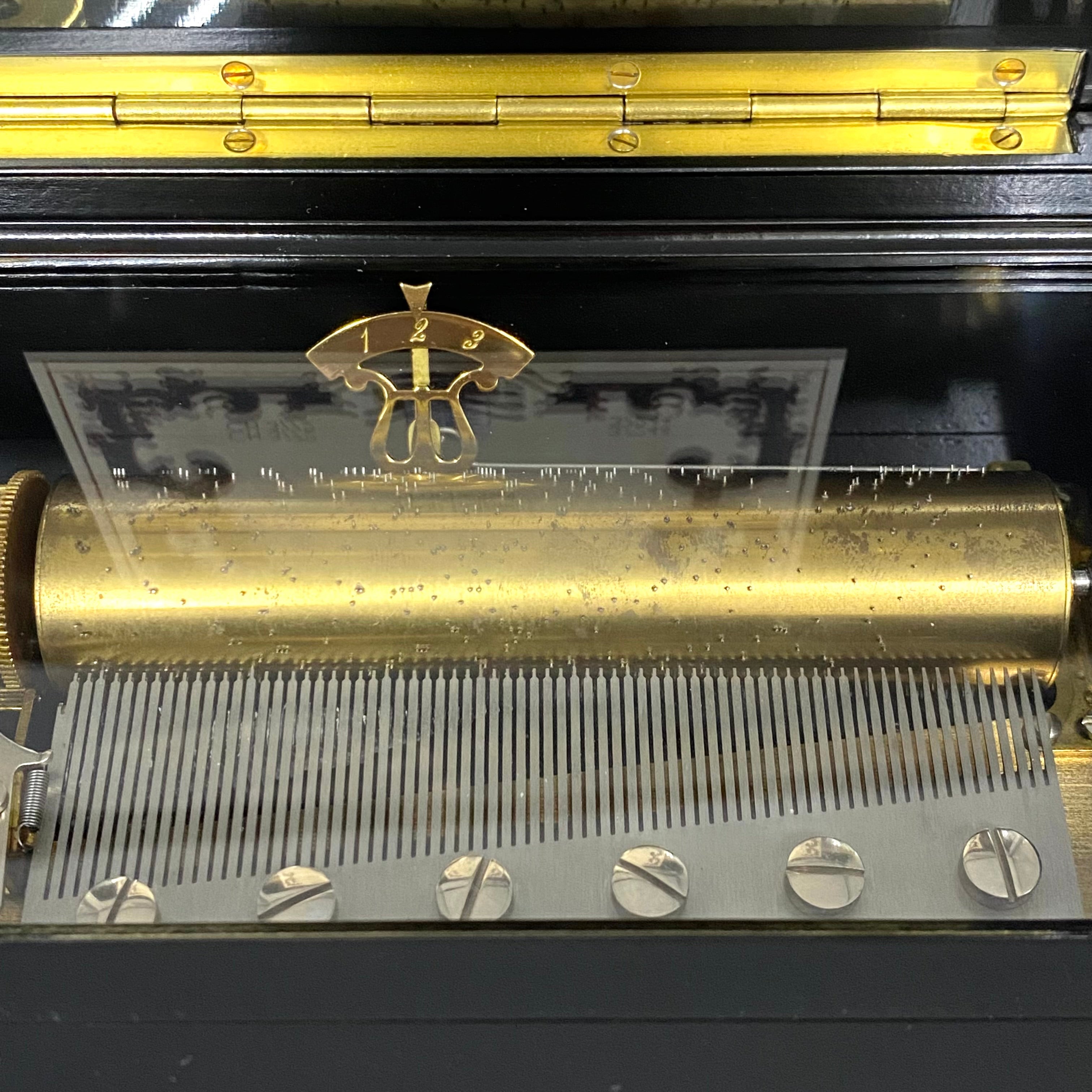 【送料無料】_REUGE_(リュージュ)72弁 オルゴール_カノン 3パート_J.Pachelbel (ヨハン・パッヘルベル)_ローズ ウッド 象嵌_オルゴール 中古品