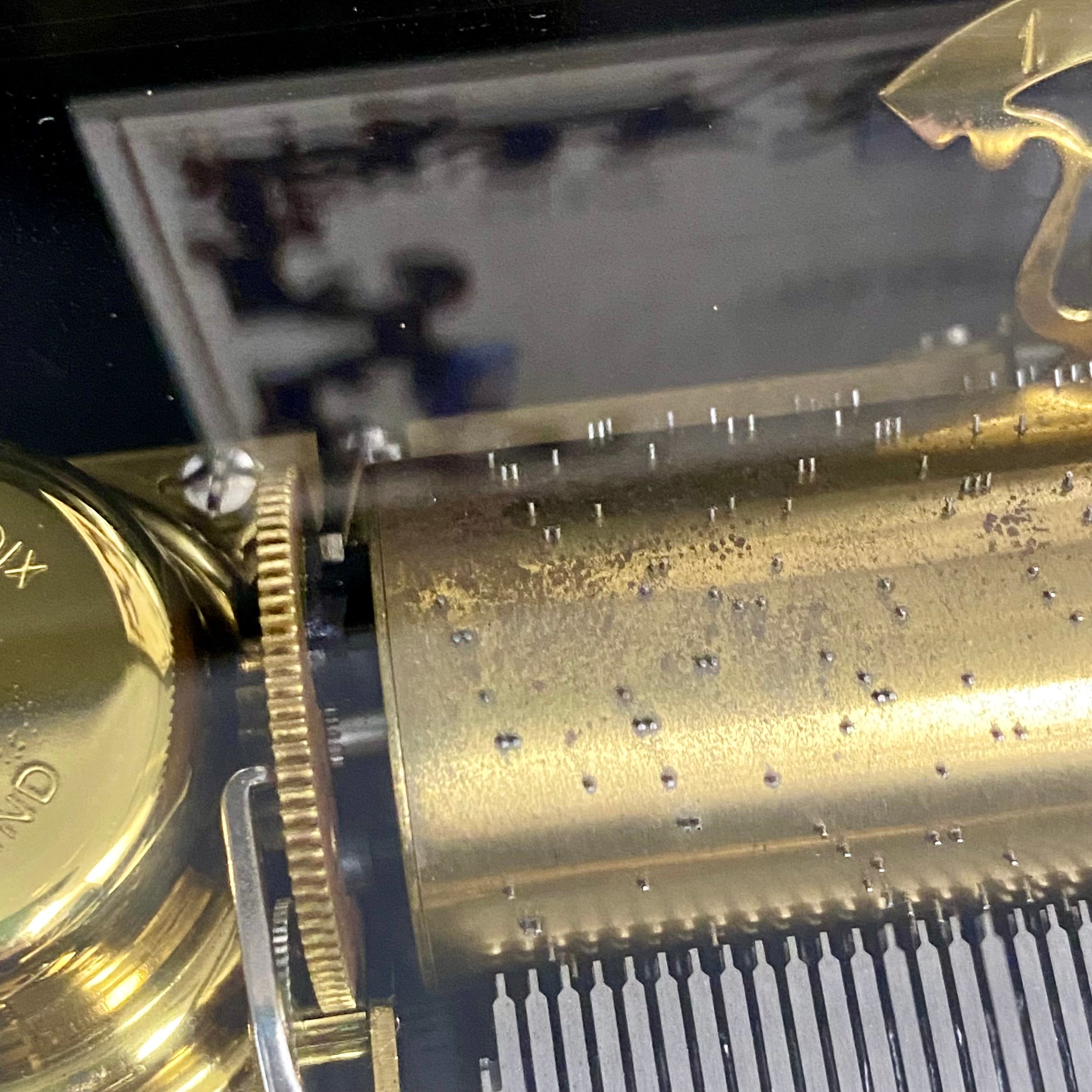 【送料無料】_REUGE_(リュージュ)72弁 オルゴール_カノン 3パート_J.Pachelbel (ヨハン・パッヘルベル)_ローズ ウッド 象嵌_オルゴール 中古品