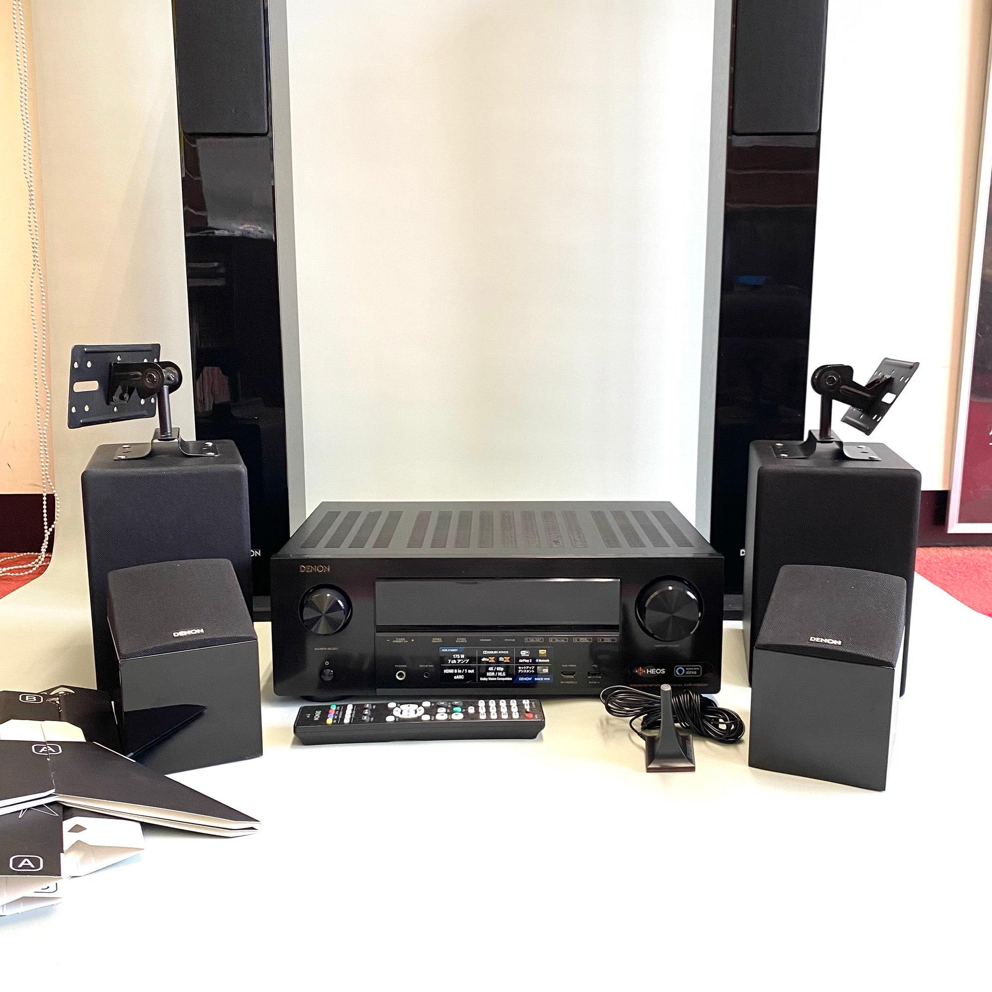 【送料無料】_DENON(デノン)_AVR-X1600H AVアンプ_SC-T17、SC-N10、SC-EN10_スピーカーセット_2020年製 中古品
