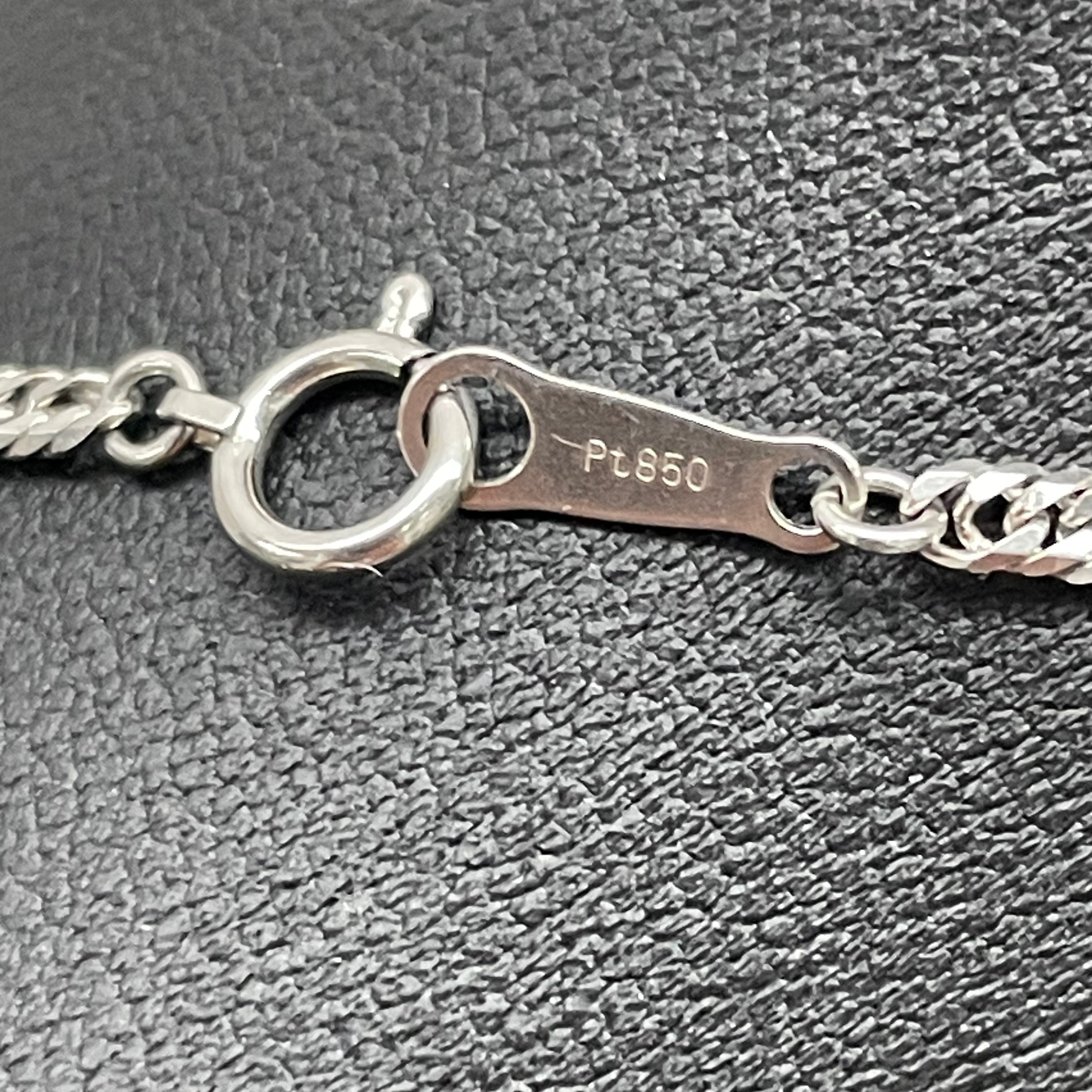 【送料無料】_ ノンブランド _Pt850ネックレス _Pt900クロストップ付き _W6面/50cm/11.2g _中古品