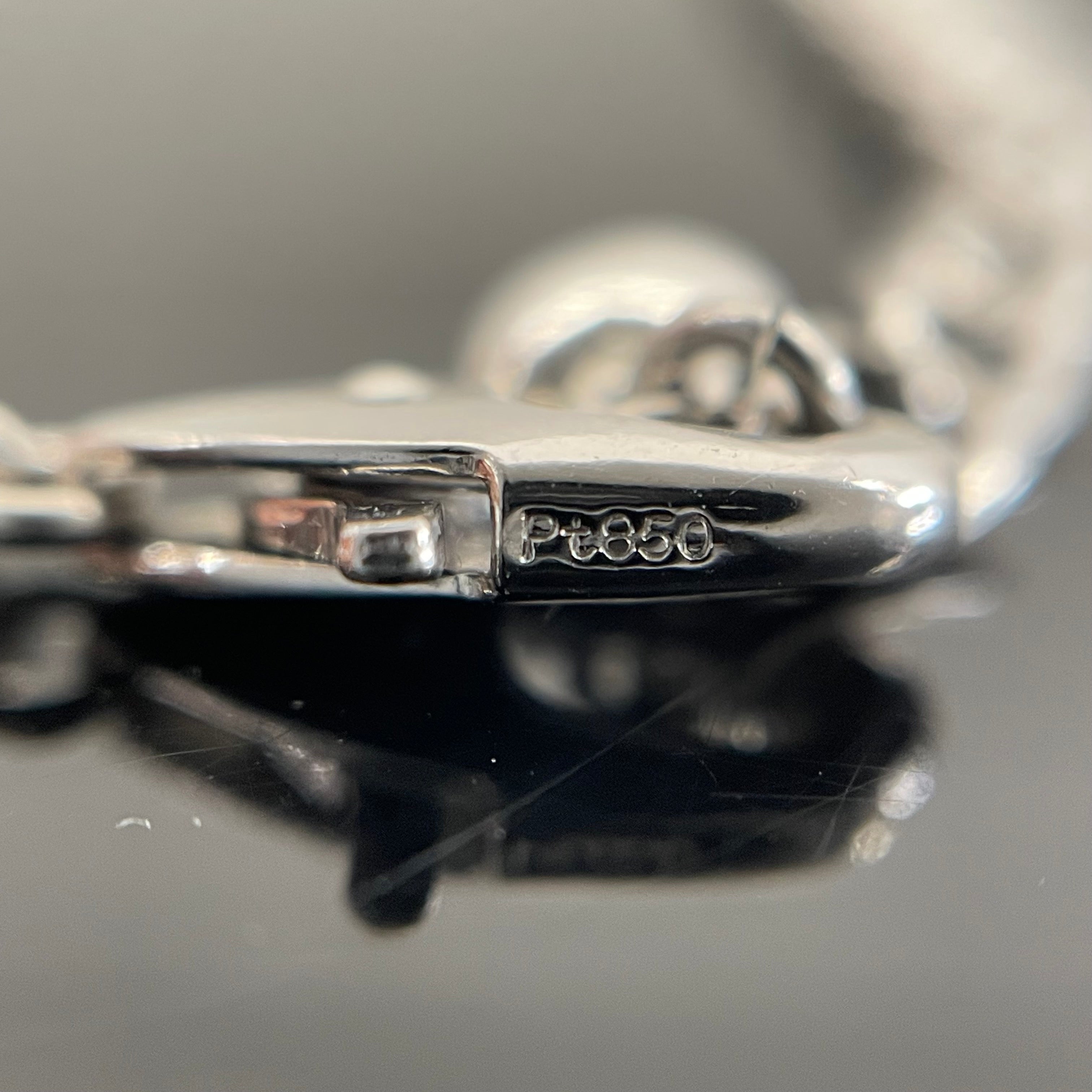 【送料無料】_ ノンブランド_Pt850ブレスレット _ダイヤモンド0.80ct_ サファイヤ0.35ct _18.5cm/6.9g_ 中古品