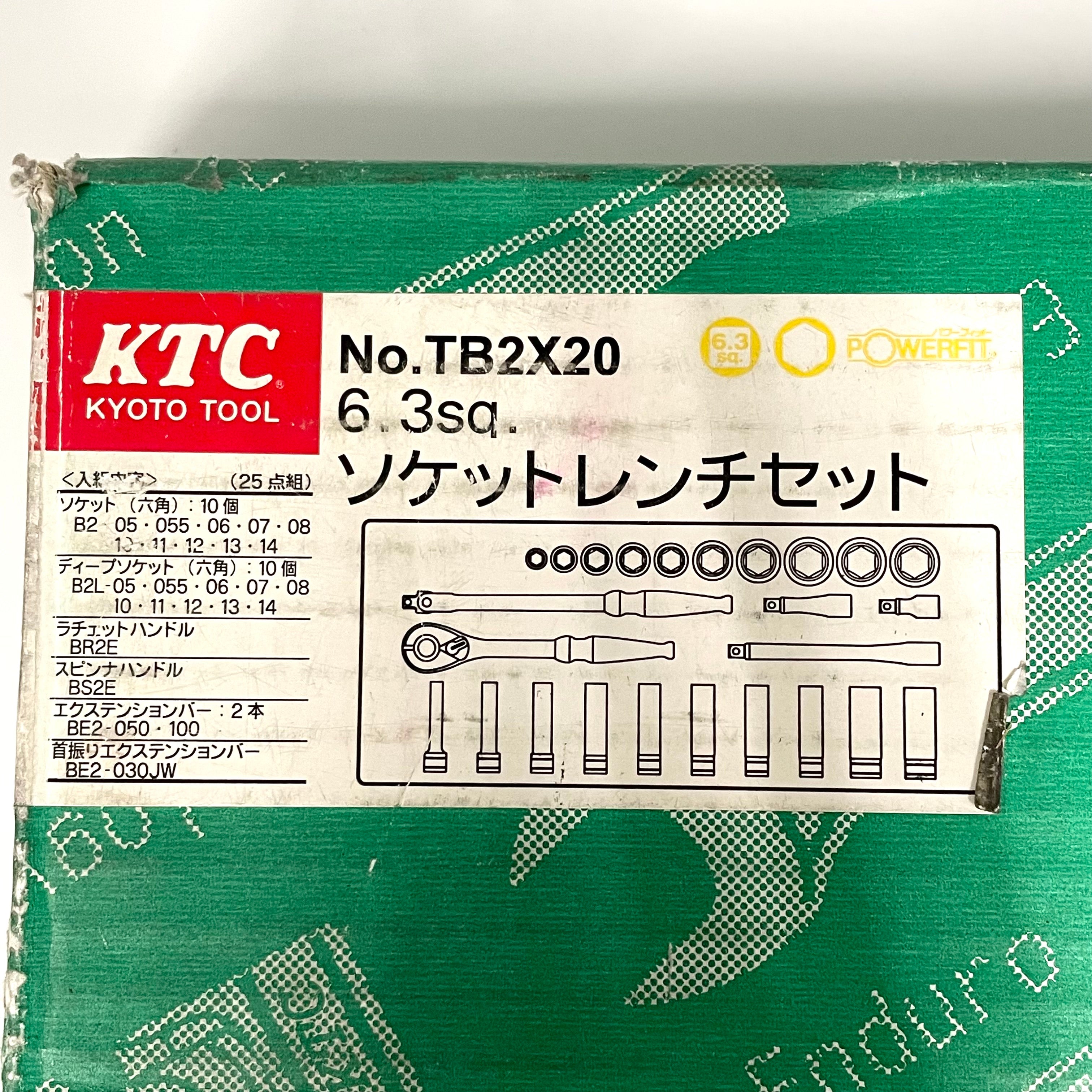 【送料無料】_ KTC_(京都機械工具) _6.3sq.ソケットレンチセット _TB2X20(25点組)_中古品